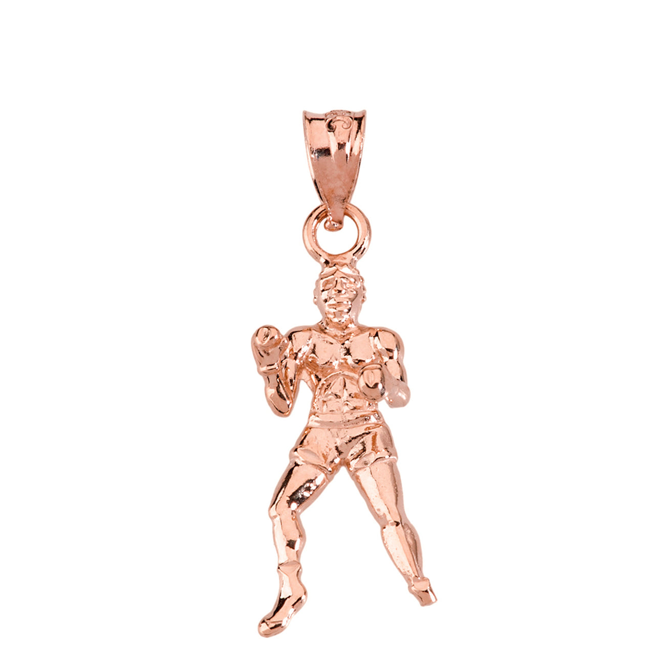 Fight Sports Athletic Boxing Pendant Necklace in Solid Gold, view 5