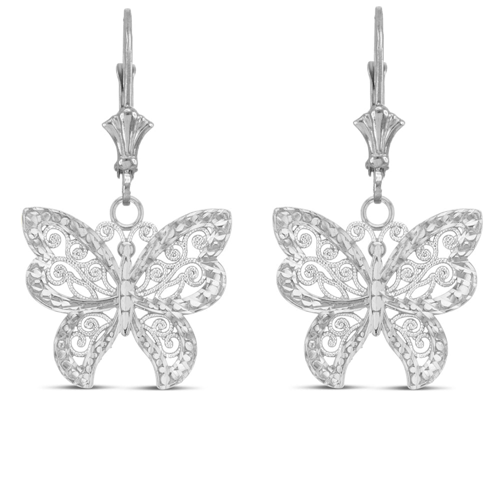 Filigree Butterfly Earrings in Sterling Silver