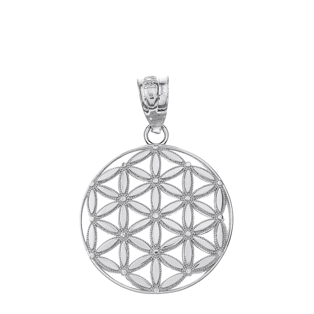 Flower of Life Sacred Geometry Pendant Necklace in Gold, view 8