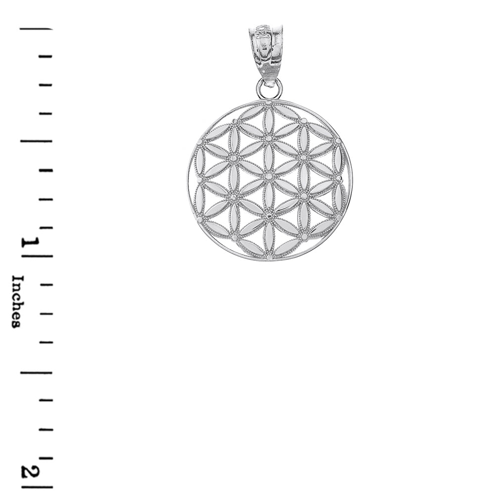 Flower of Life Sacred Geometry Pendant Necklace in Gold, view 9
