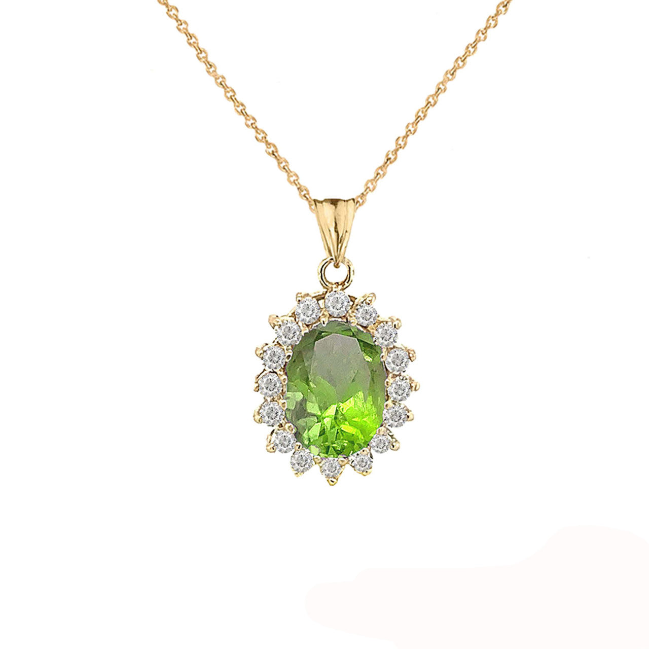Genuine Birthstone Fancy Pendant Necklace in Gold, view 5