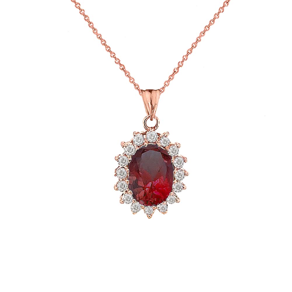 Genuine Birthstone Fancy Pendant Necklace in Gold, view 8