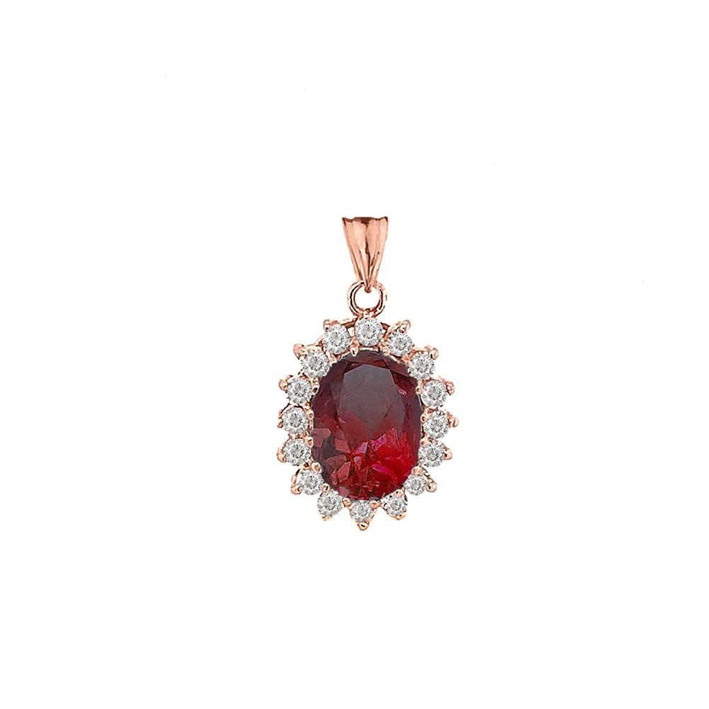 Genuine Birthstone Fancy Pendant Necklace in Gold, view 9