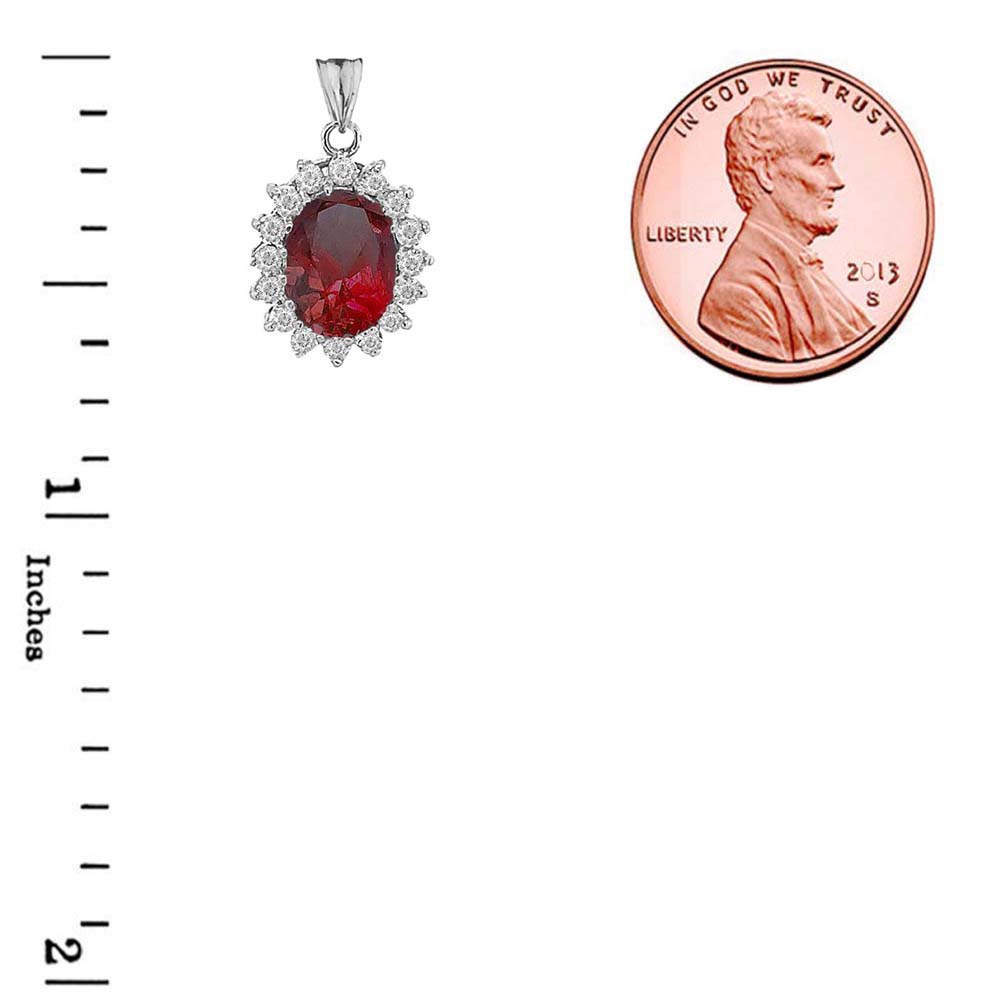 Genuine Birthstone Fancy Pendant Necklace in Gold, view 14