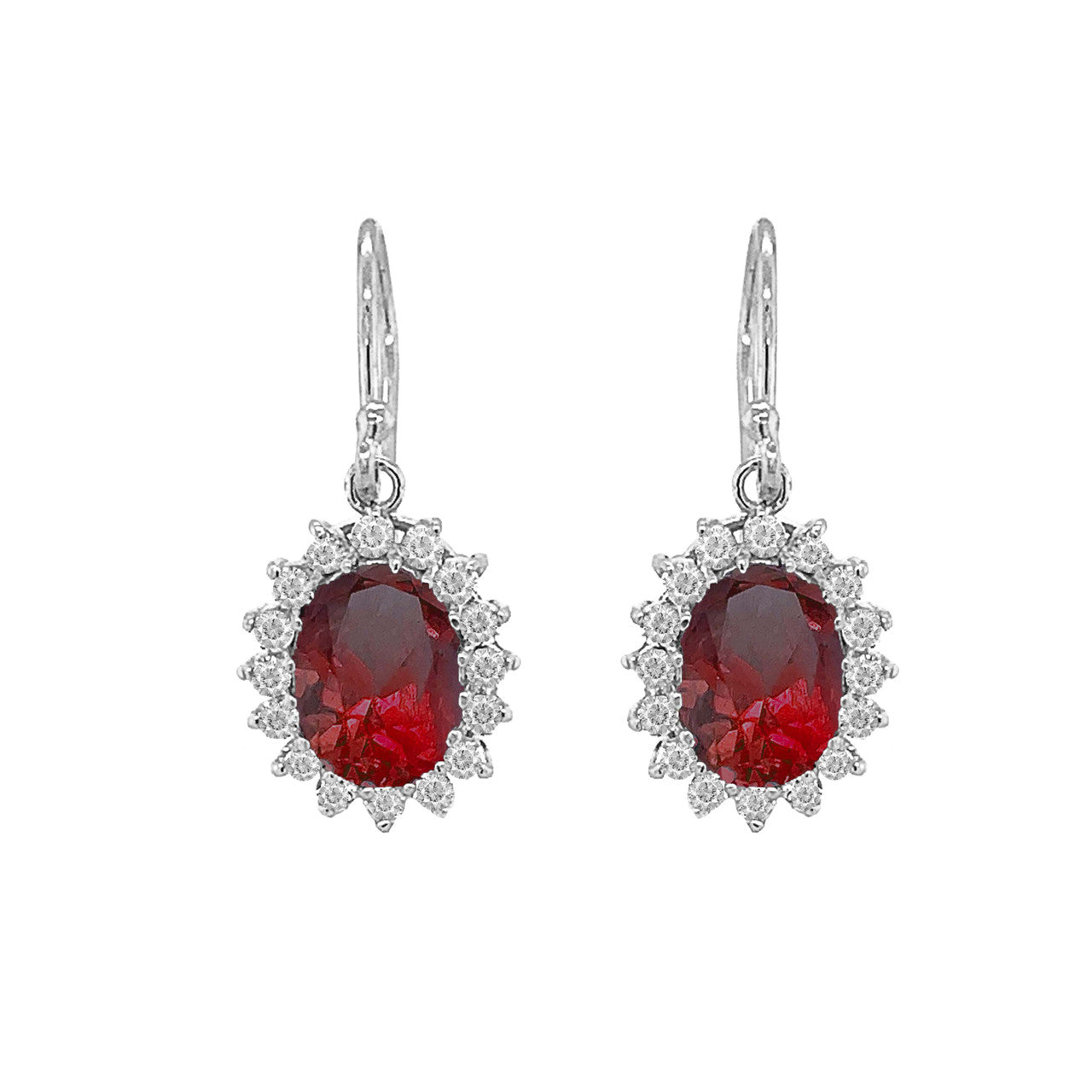Genuine Stone Oval-Shaped Fancy Dangle Earrings in Gold, view 5
