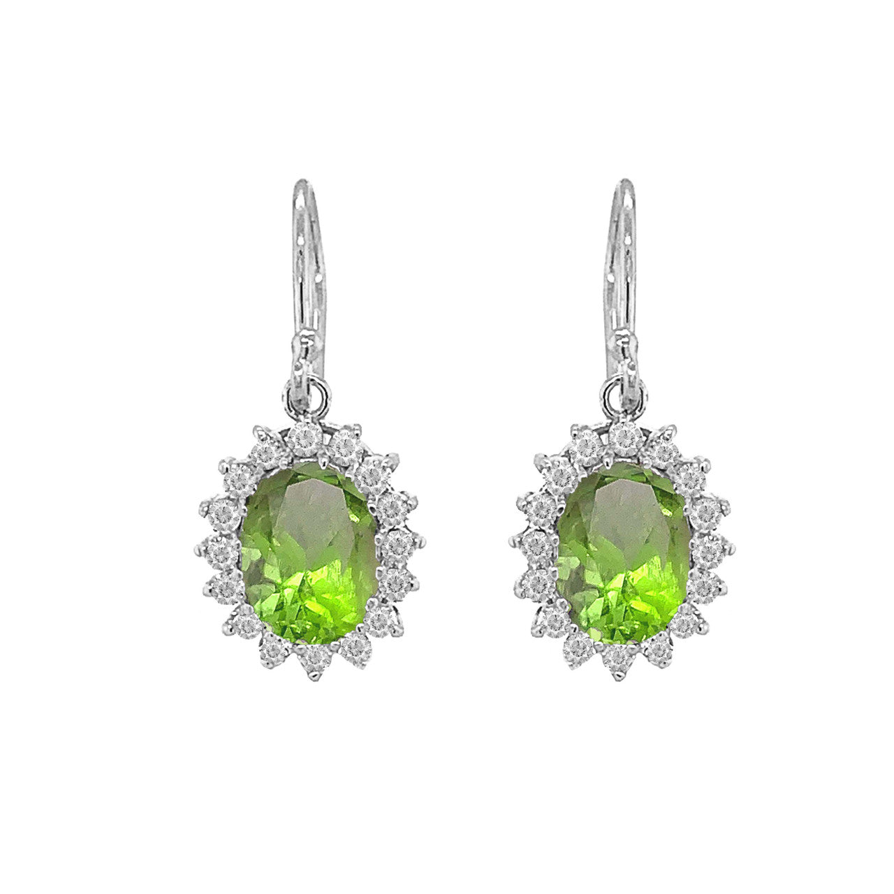 Genuine Stone Oval-Shaped Fancy Dangle Earrings in Gold, view 8