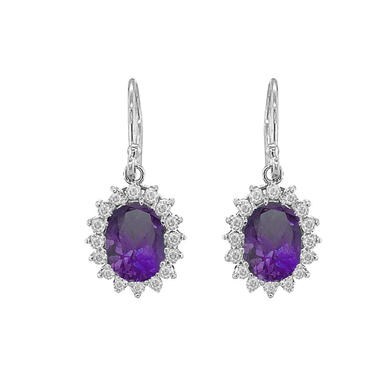 Genuine Stone Oval-Shaped Fancy Dangle Earrings in Gold, view 11