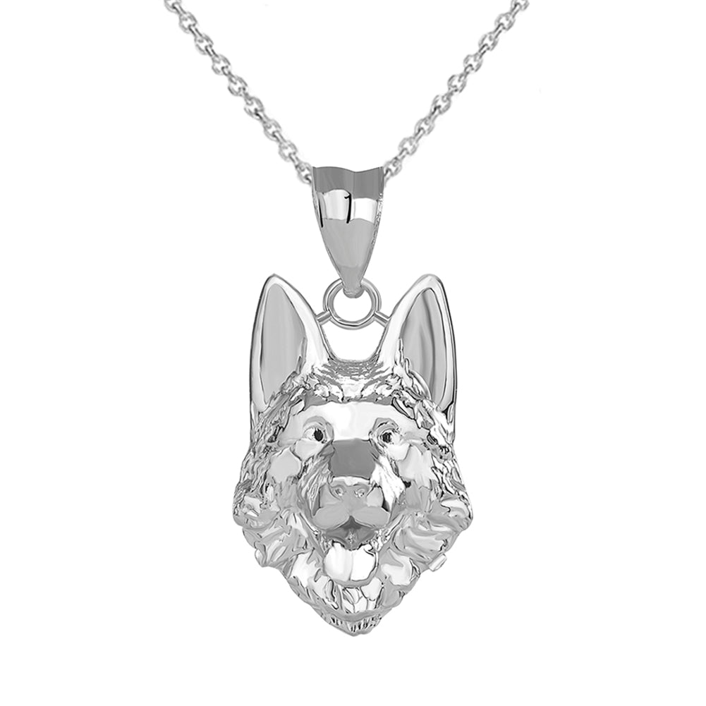 German Shepherd Head Pendant Necklace in Gold, view 7