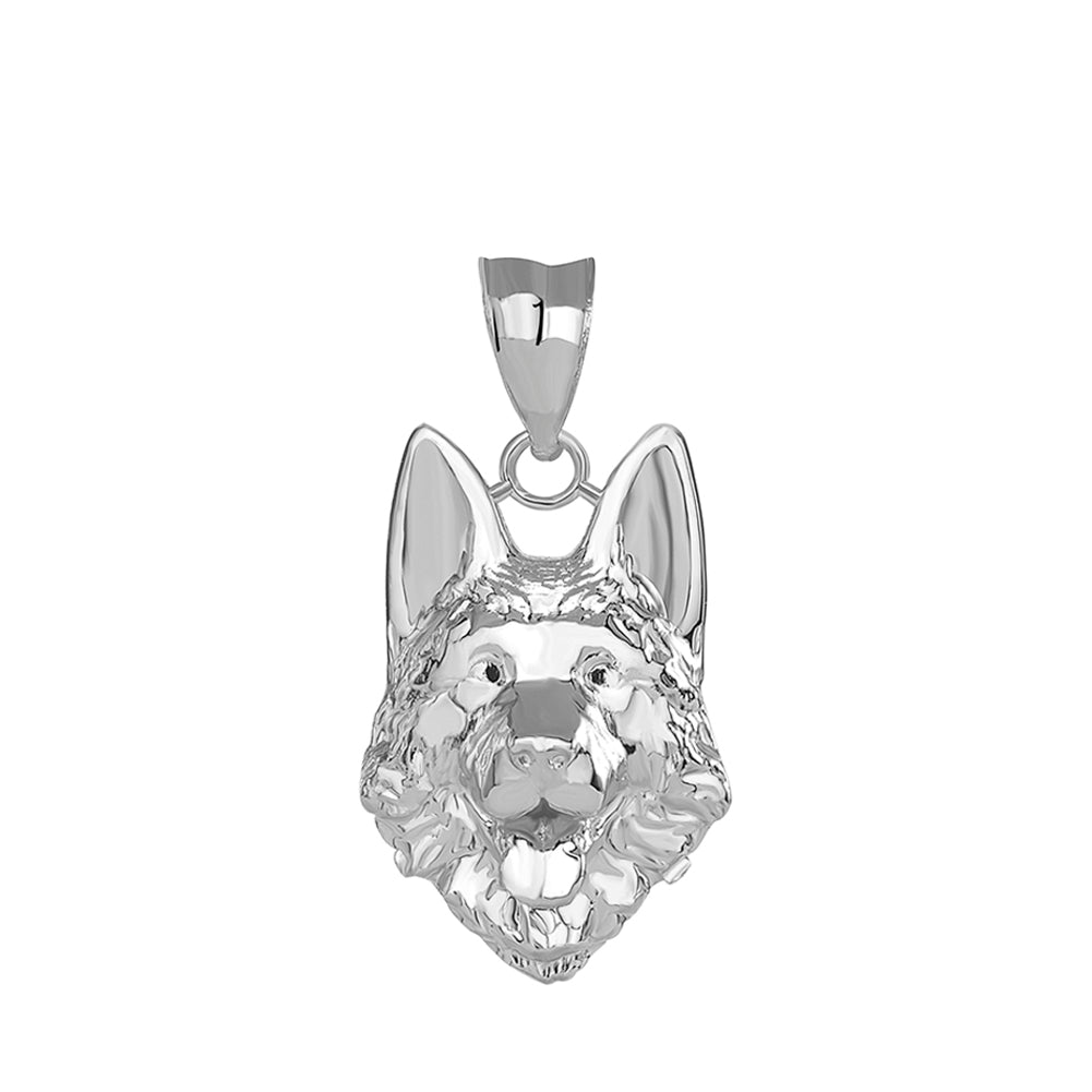German Shepherd Head Pendant Necklace in Gold, view 8