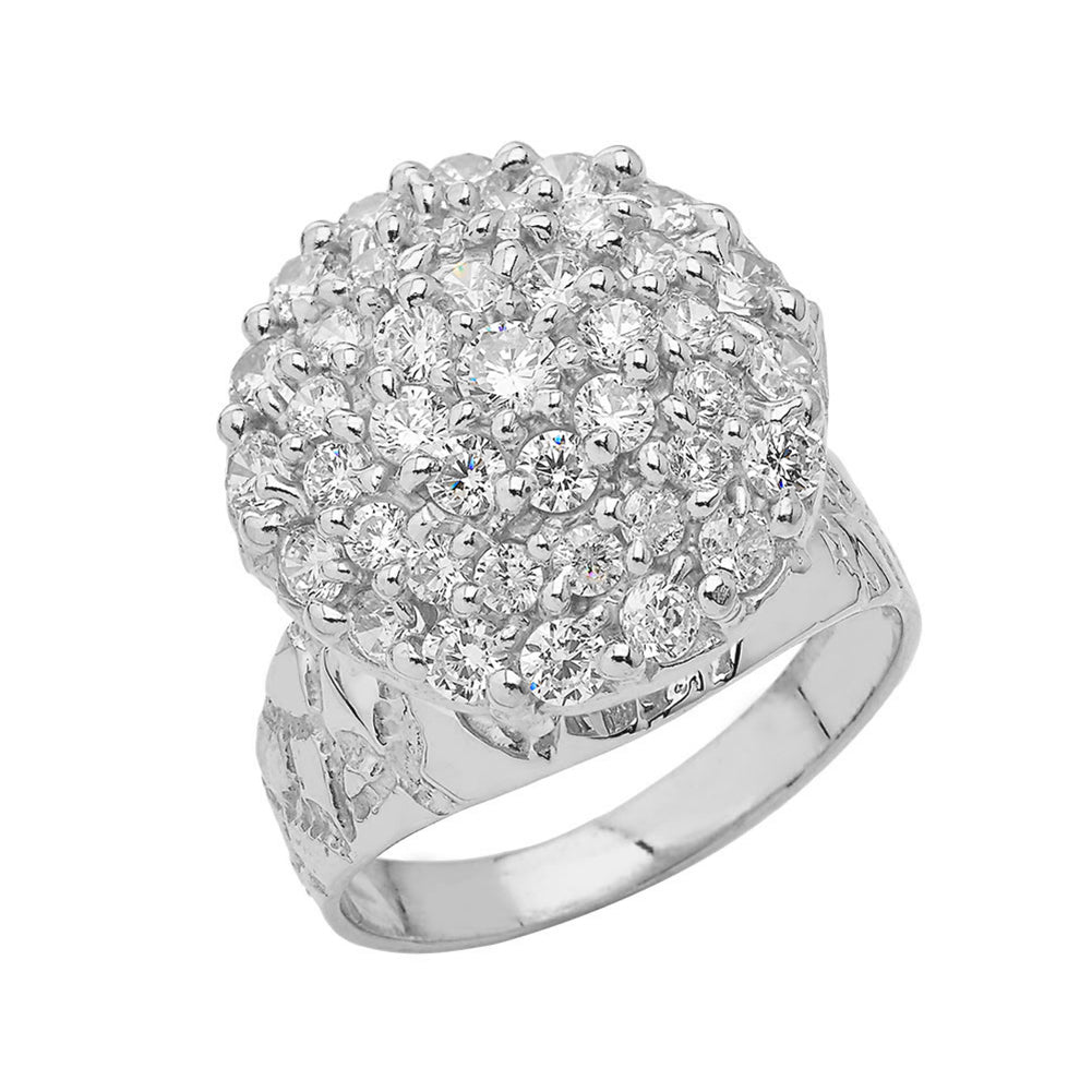 Gold 1.75ct Cubic Zirconia Cluster Engagement Ring, view 2