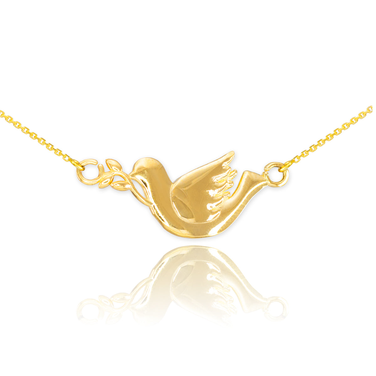 Gold 14K Dove Bird Necklace