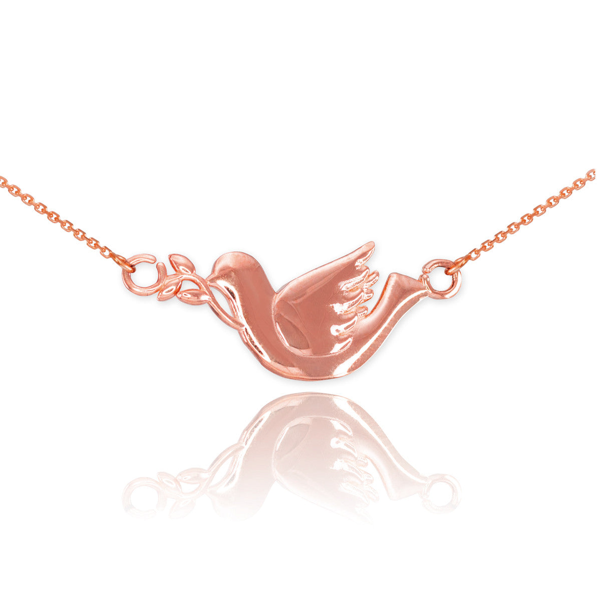 Gold 14K Dove Bird Necklace, view 2