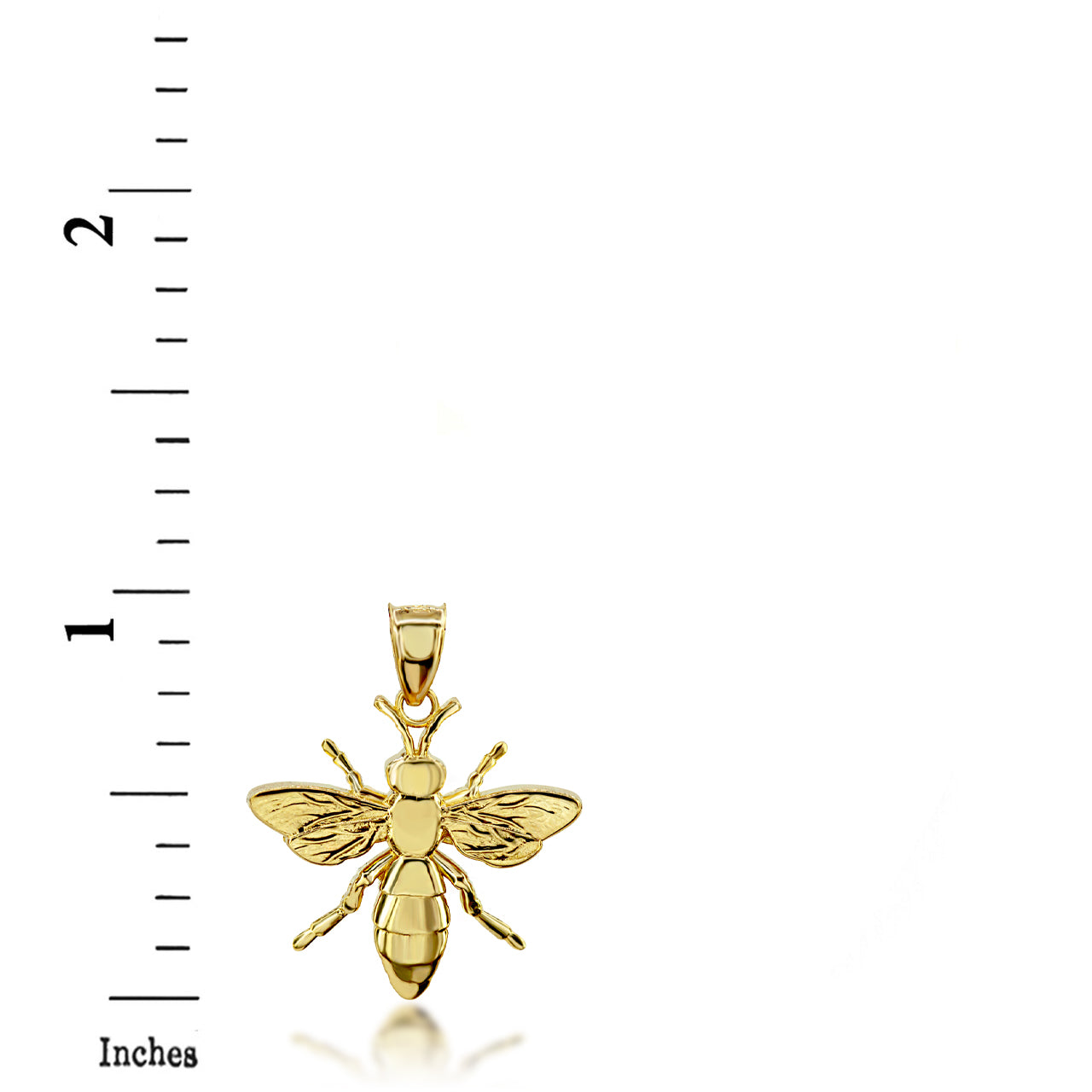 Gold 3D Bumble Bee Charm Pendant Necklace, view 2