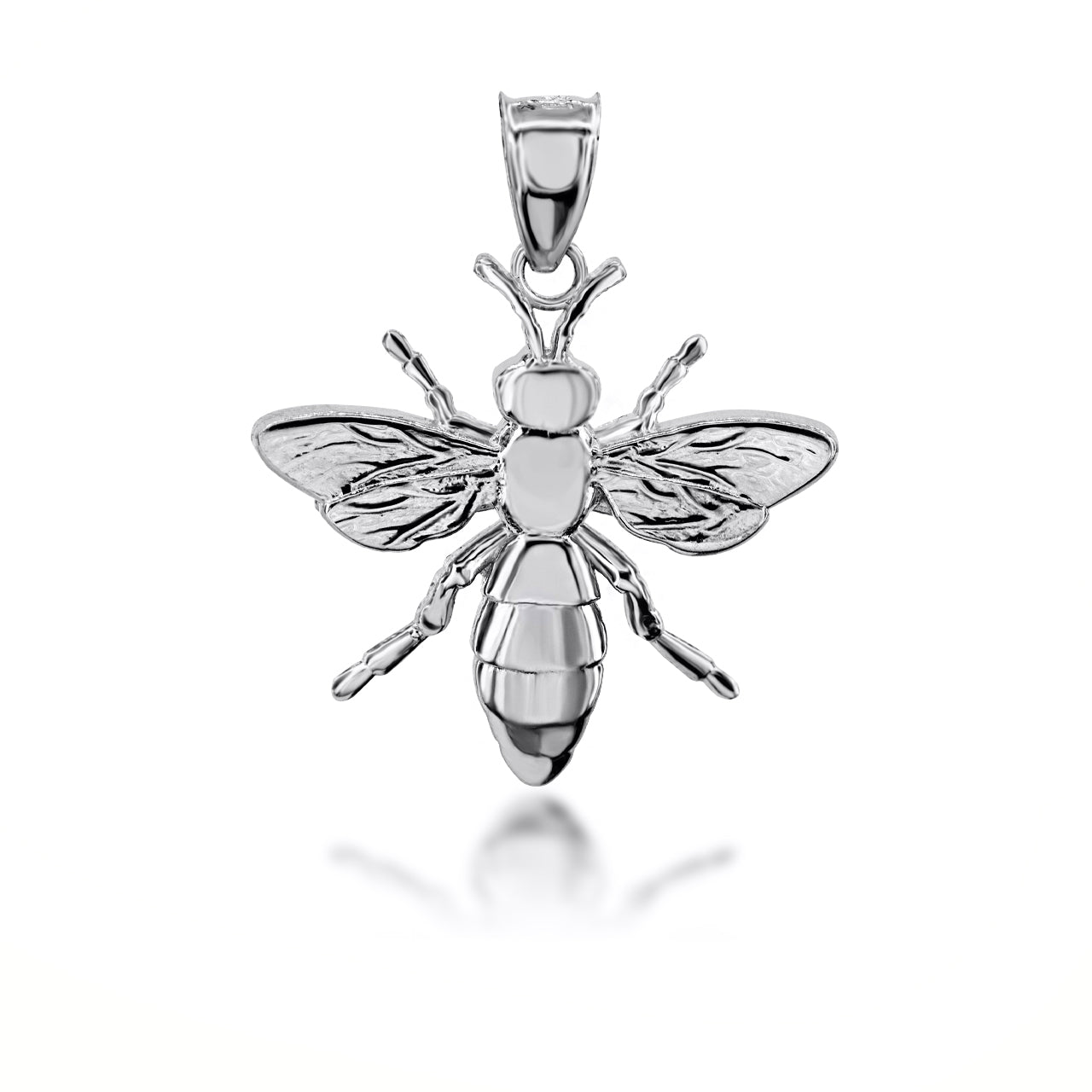 Gold 3D Bumble Bee Charm Pendant Necklace, view 9