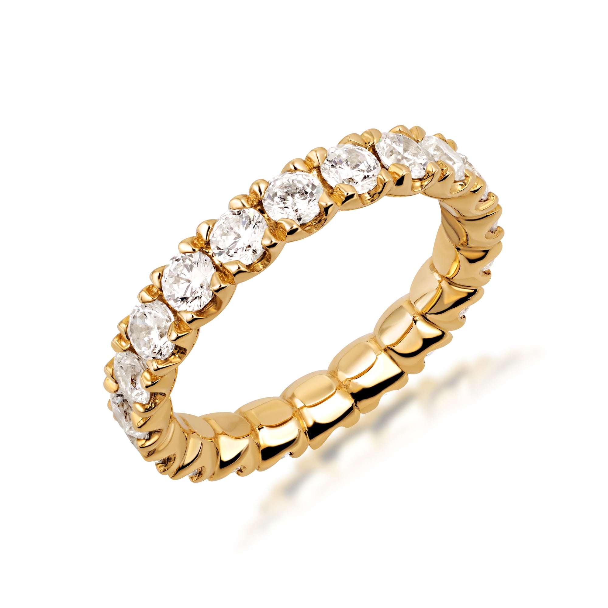 Gold 4.5 Carat Cubic Zirconia Eternity Band Ring, view 4