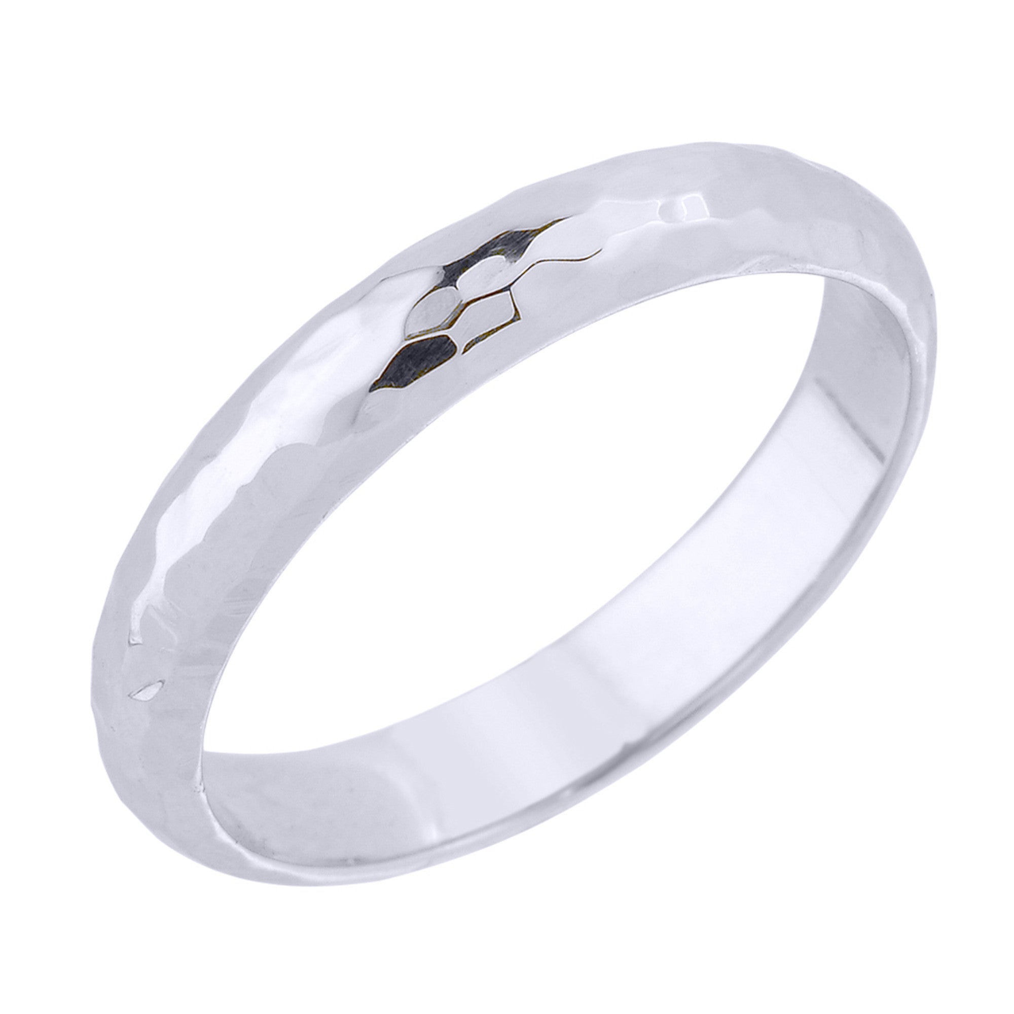 Gold 4 mm Hammered Wedding Band, view 3