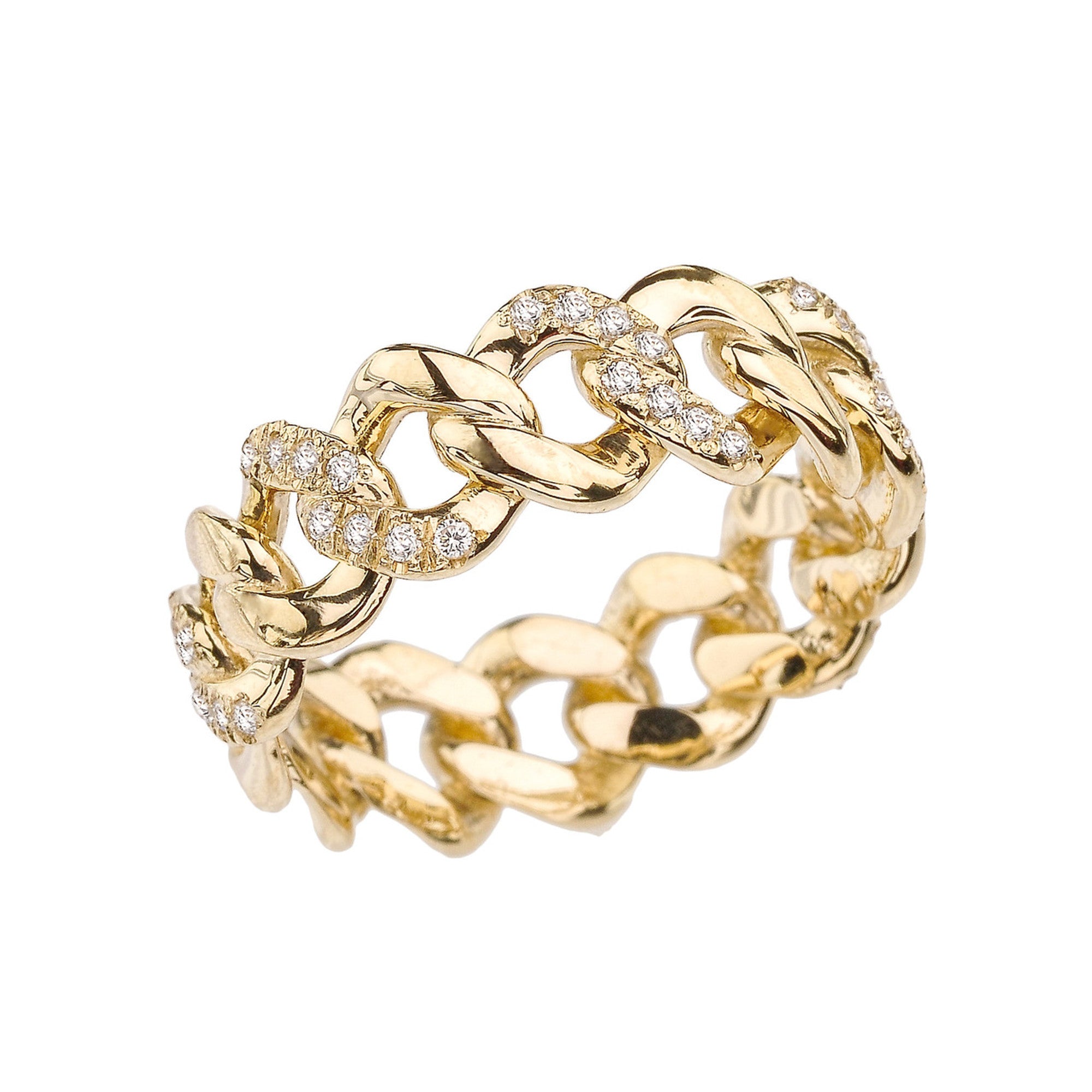 Gold 7 mm Diamond Cuban Link Band, view 4