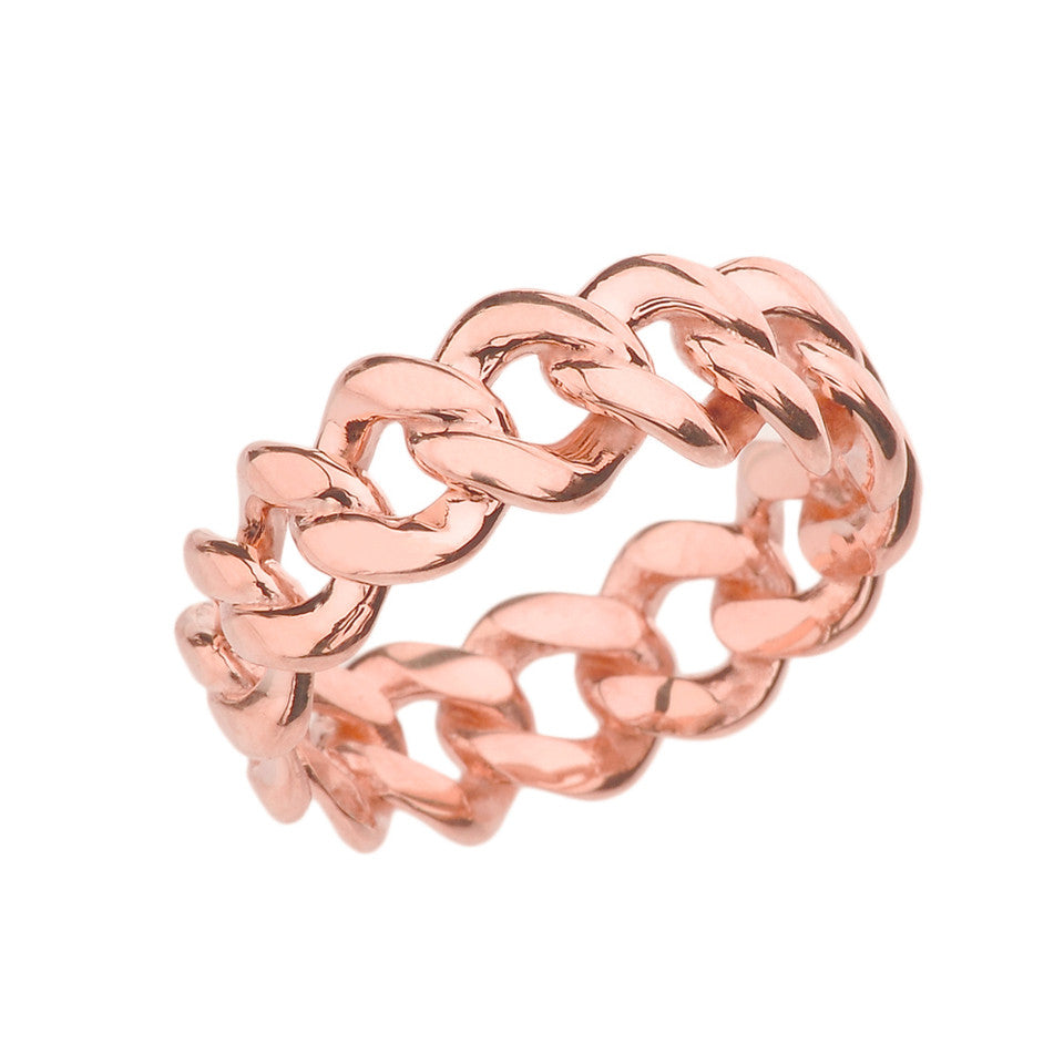 Gold 7 mm Open Miami Link Eternity Band Ring, view 3