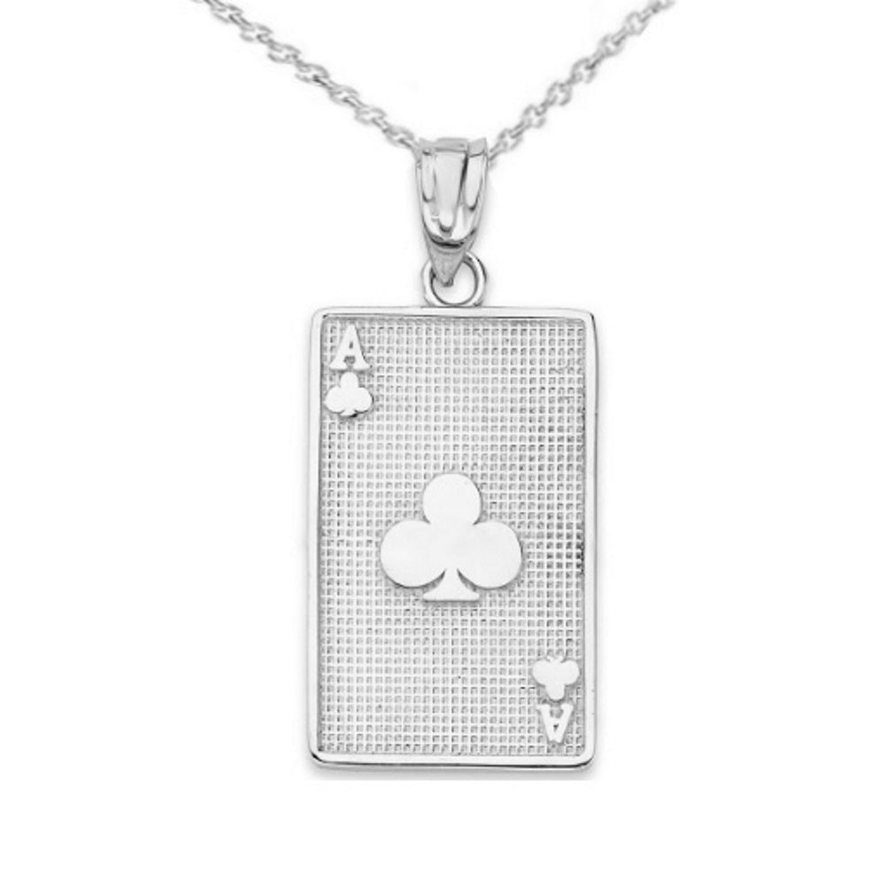 Gold Ace of Clubs Card Pendant Necklace, view 6