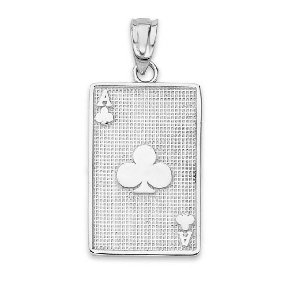 Gold Ace of Clubs Card Pendant Necklace, view 7