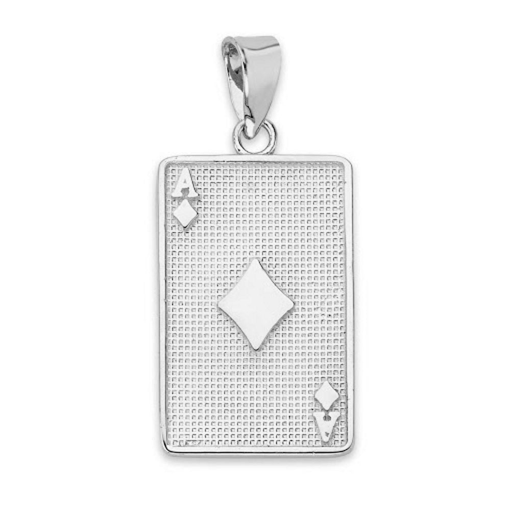 Gold Ace of Diamonds Card Pendant Necklace, view 7