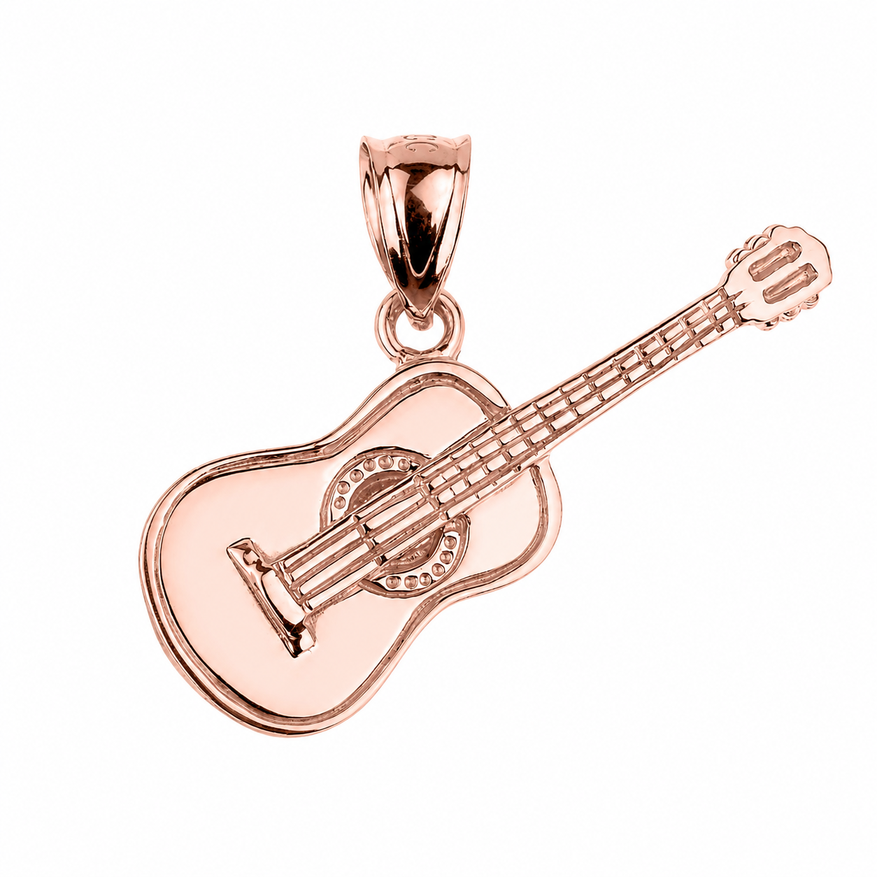 Gold Acoustic Guitar Pendant Necklace, view 3