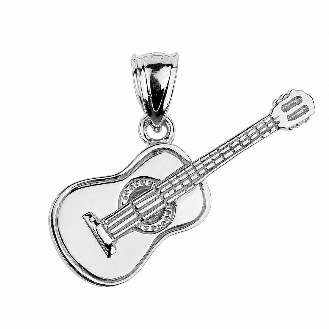 Gold Acoustic Guitar Pendant Necklace, view 5