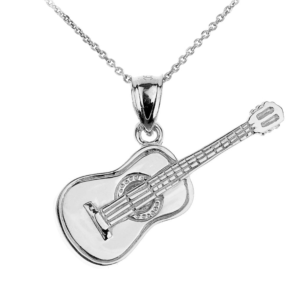 Gold Acoustic Guitar Pendant Necklace, view 6