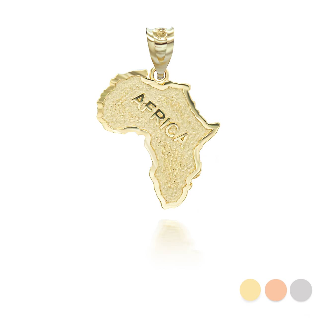 Gold Africa Map Outline Pendant Necklace