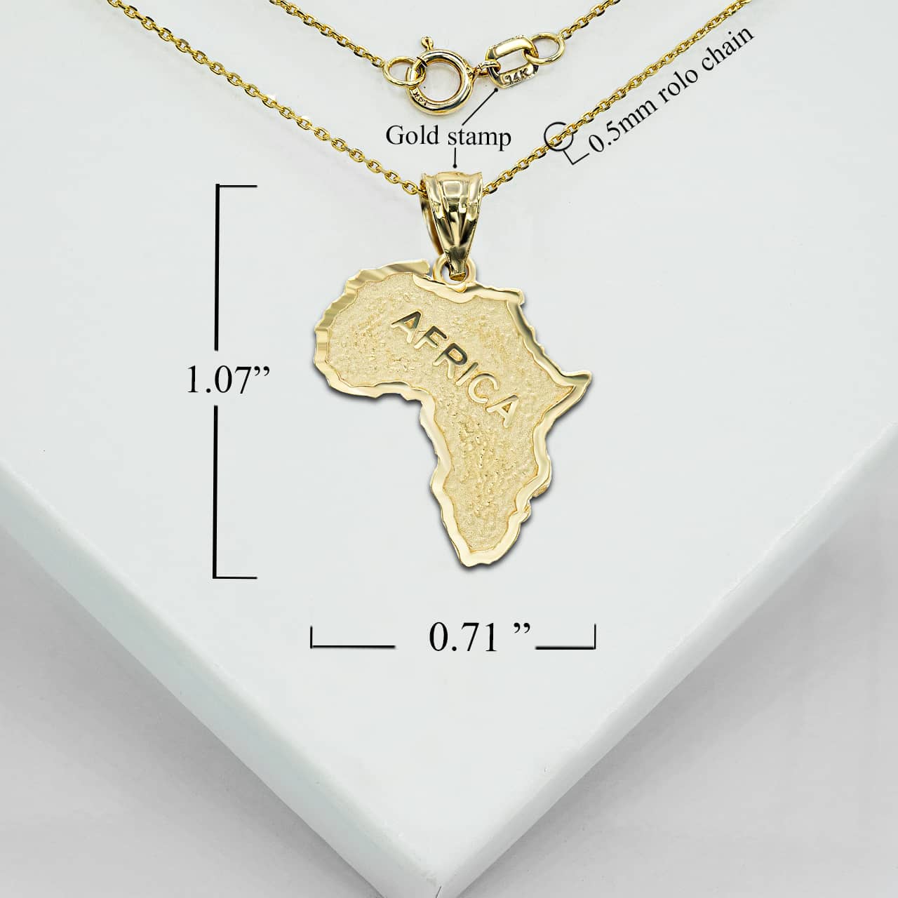 Gold Africa Map Outline Pendant Necklace, view 4