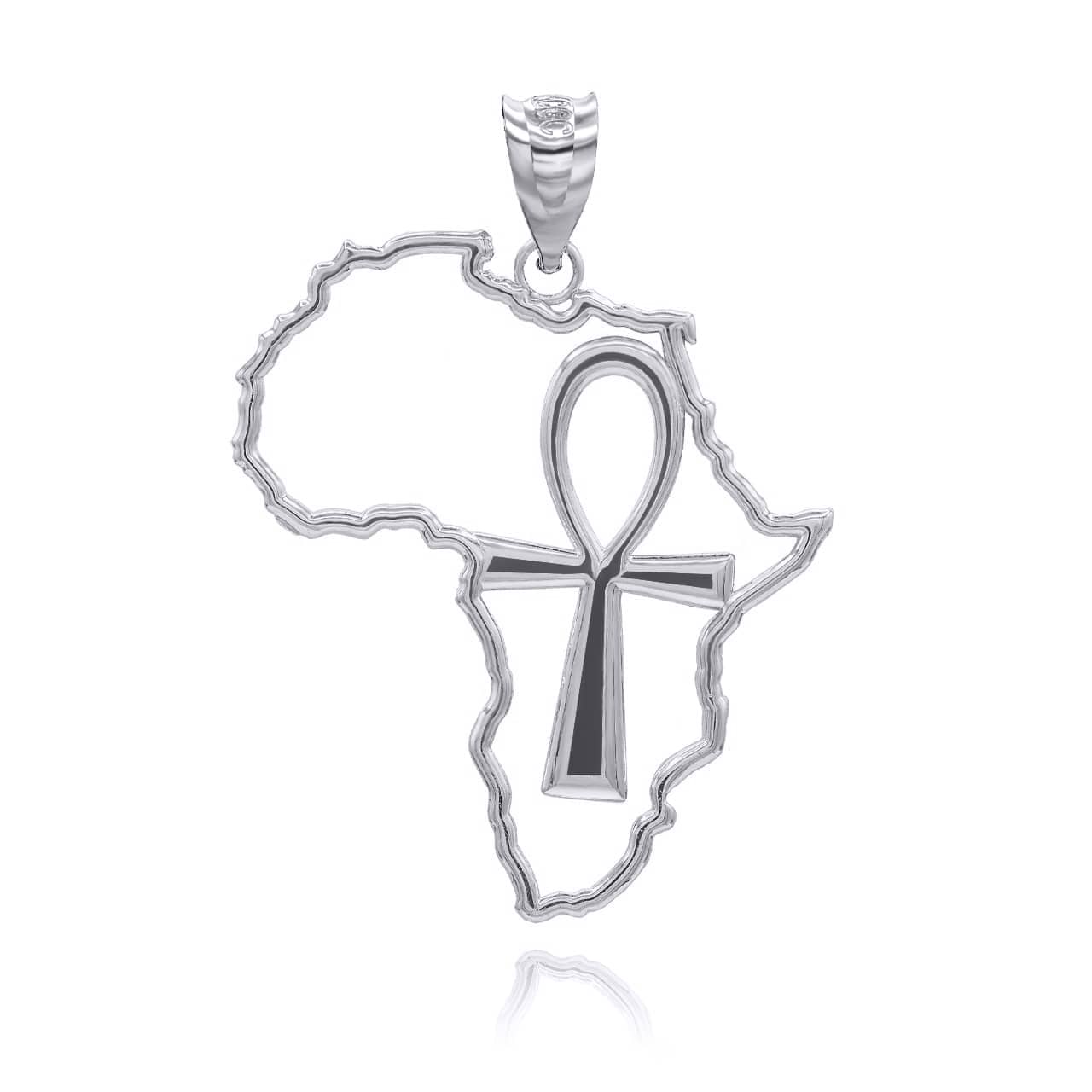 Gold African Continent Egyptian Ankh Pendant Necklace, view 6