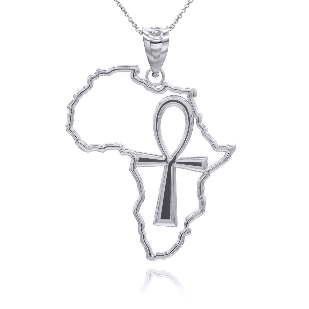 Gold African Continent Egyptian Ankh Pendant Necklace, view 7