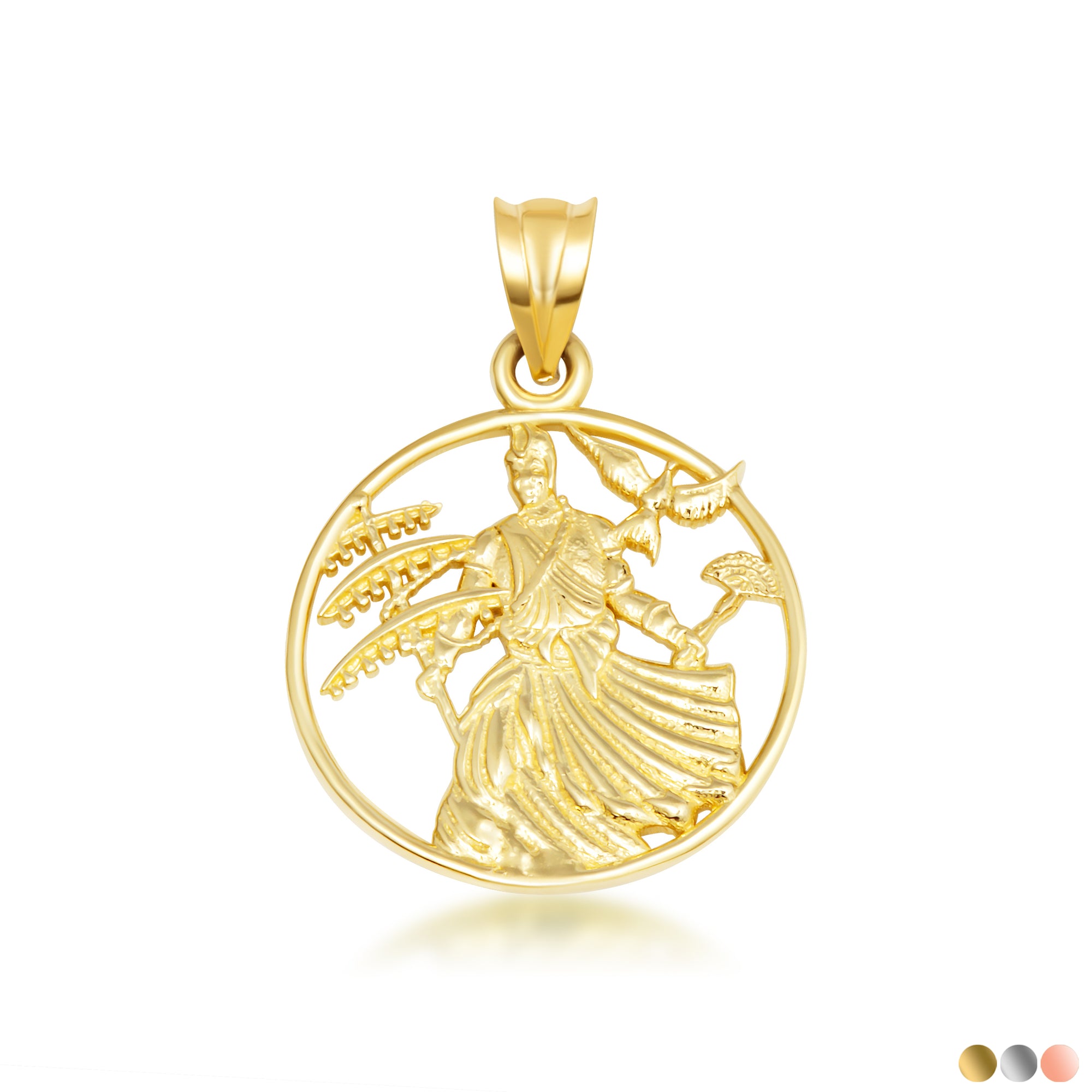 Gold Afro-Brazilian Deity Oxalá Orisha Pendant Necklace