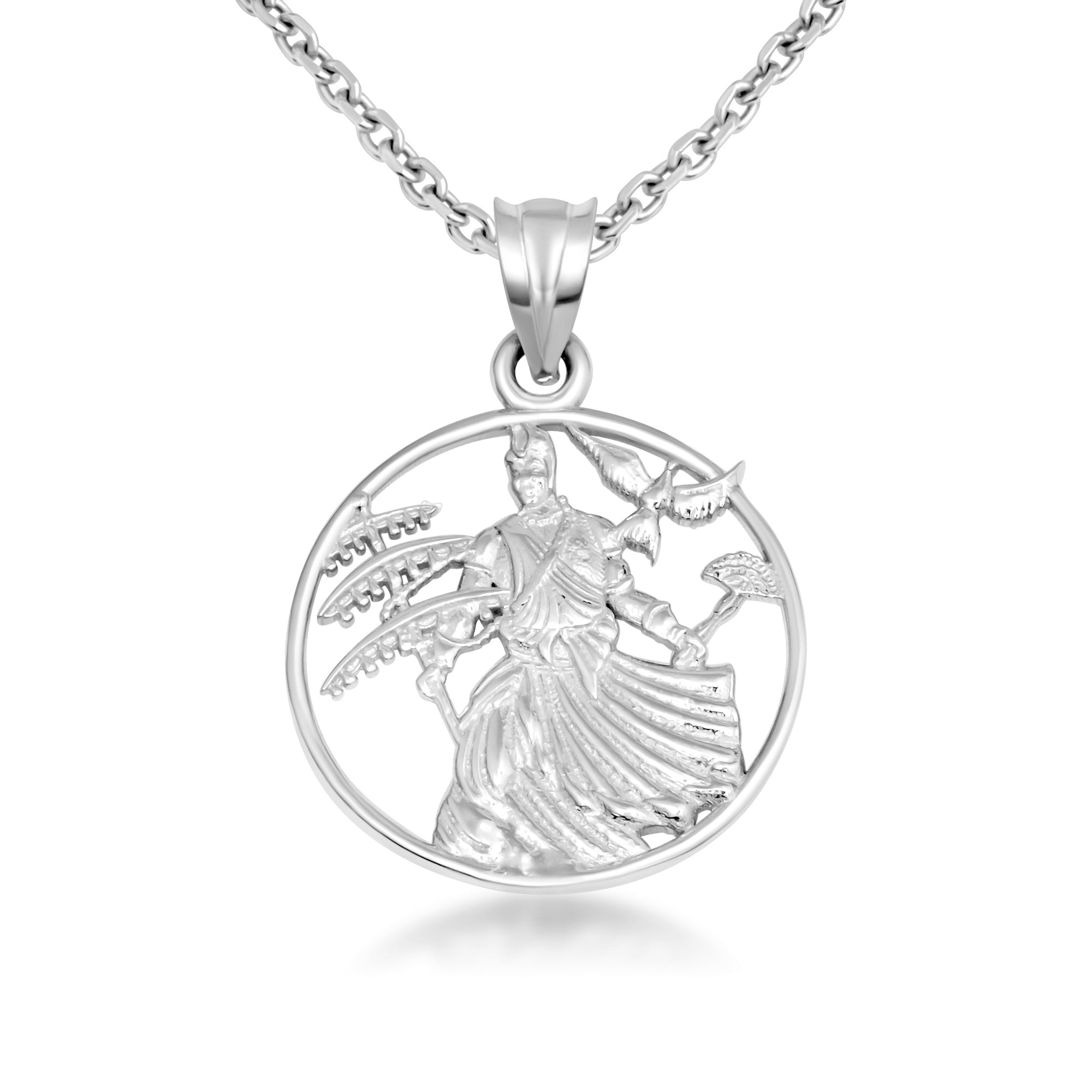 Gold Afro-Brazilian Deity Oxalá Orisha Pendant Necklace, view 6