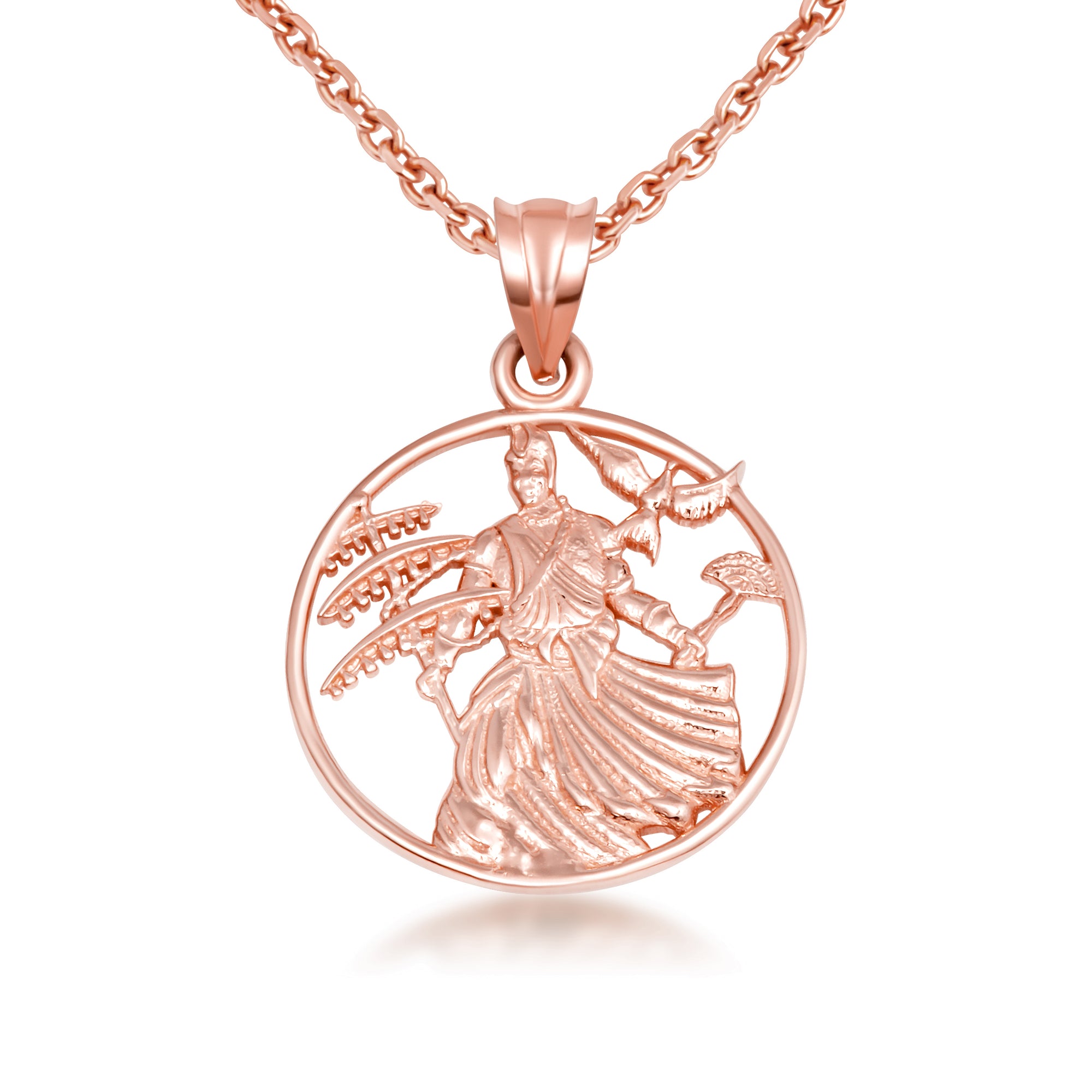 Gold Afro-Brazilian Deity Oxalá Orisha Pendant Necklace, view 8