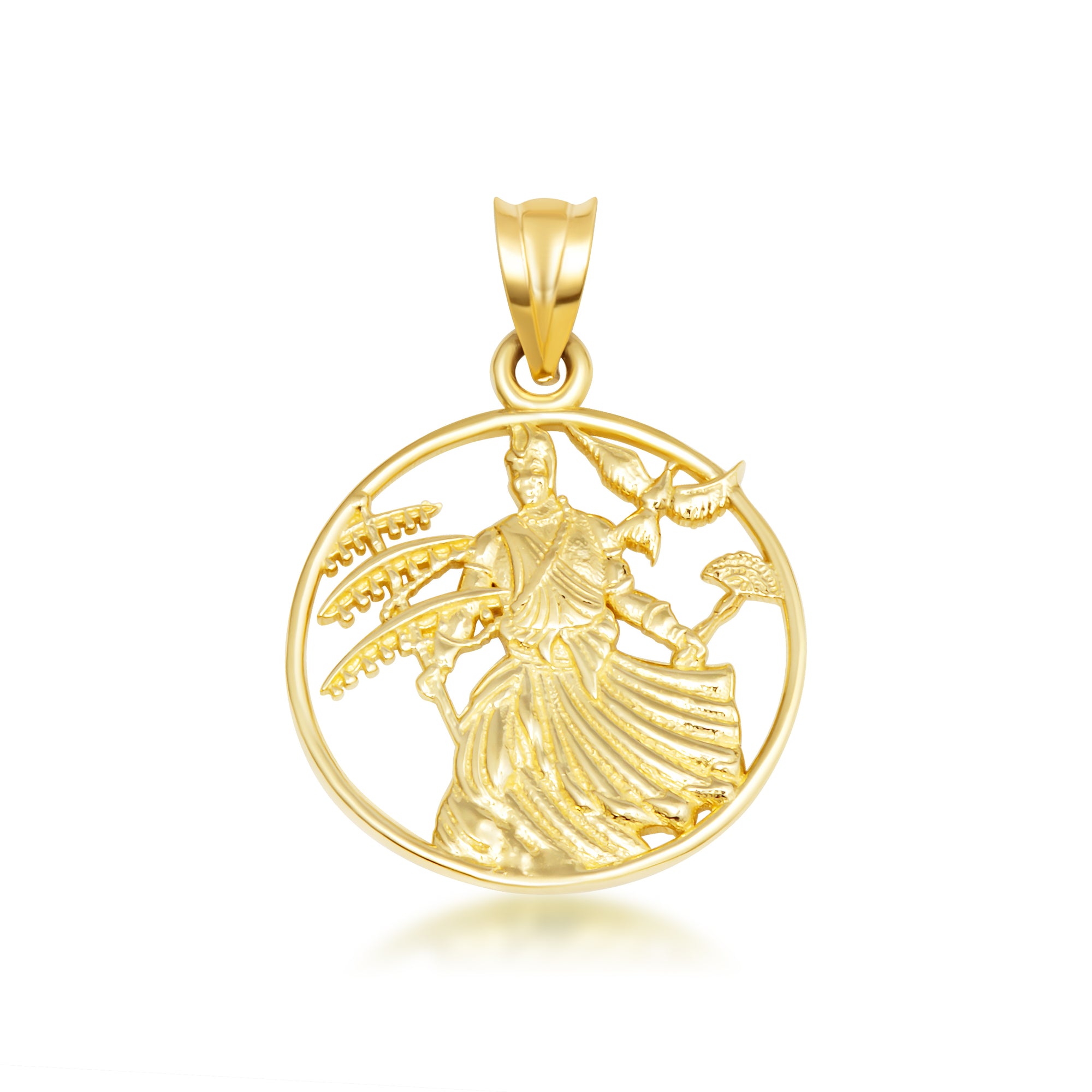 Gold Afro-Brazilian Deity Oxalá Orisha Pendant Necklace, view 9