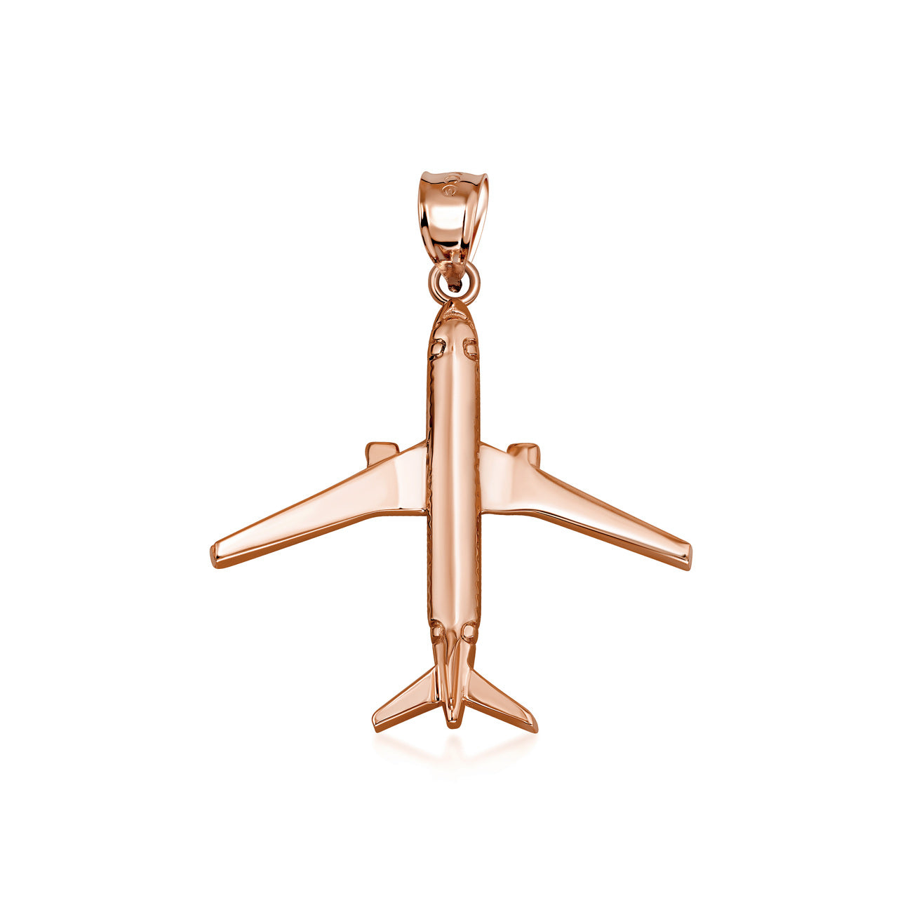 Gold Airplane Travel Charm Pendant Necklace, view 5