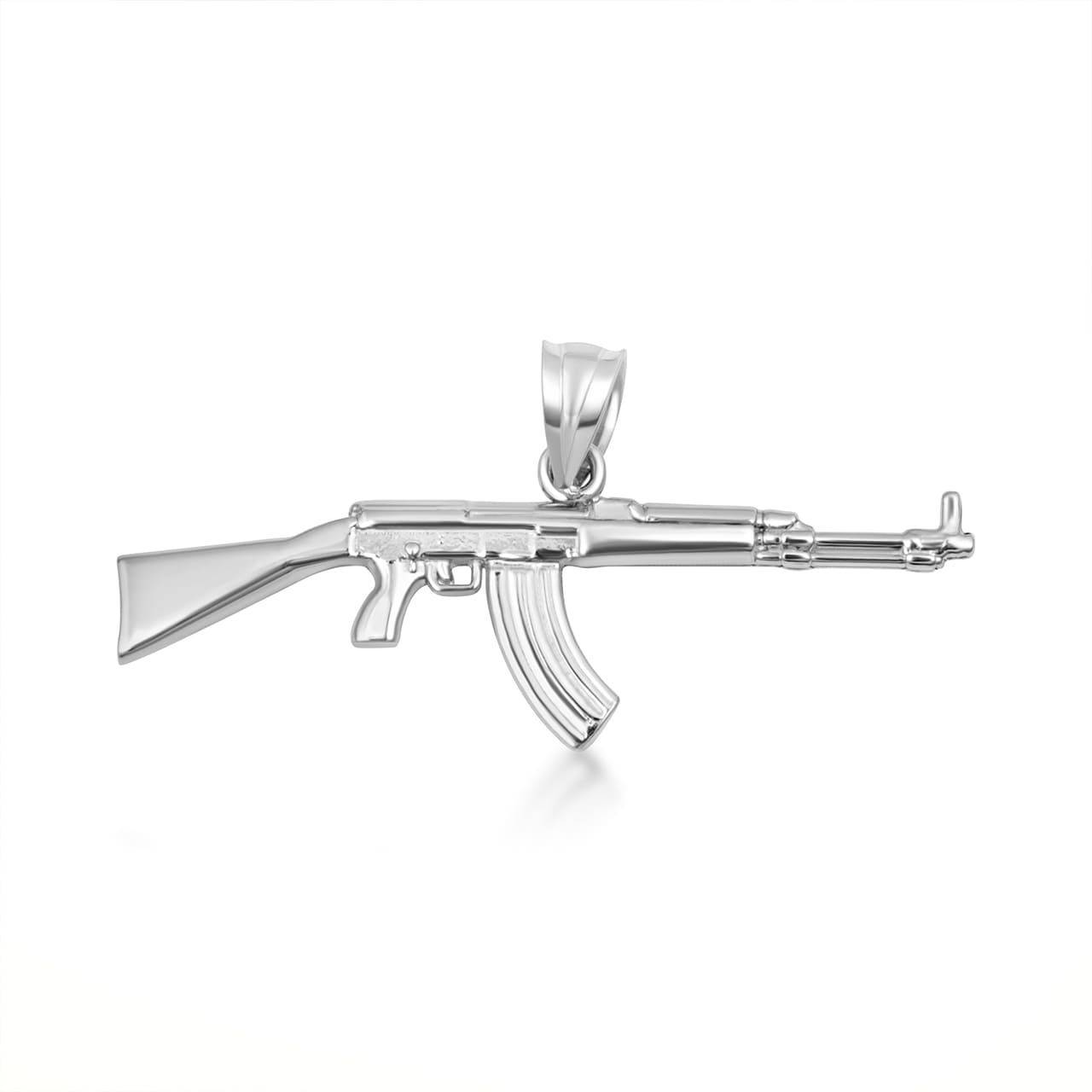 Gold AK-47 Assault Rifle Gun Pendant Necklace, view 6