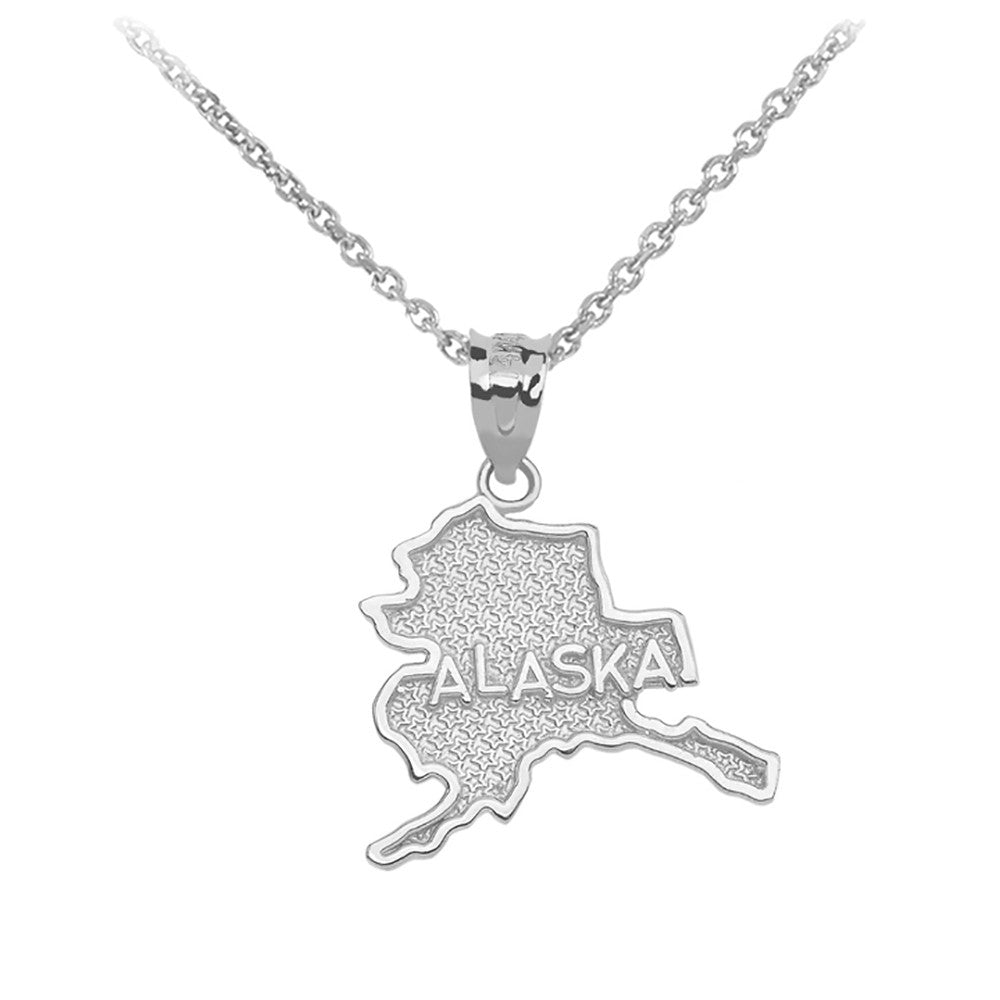 Gold Alaska State Map Pendant Necklace, view 3