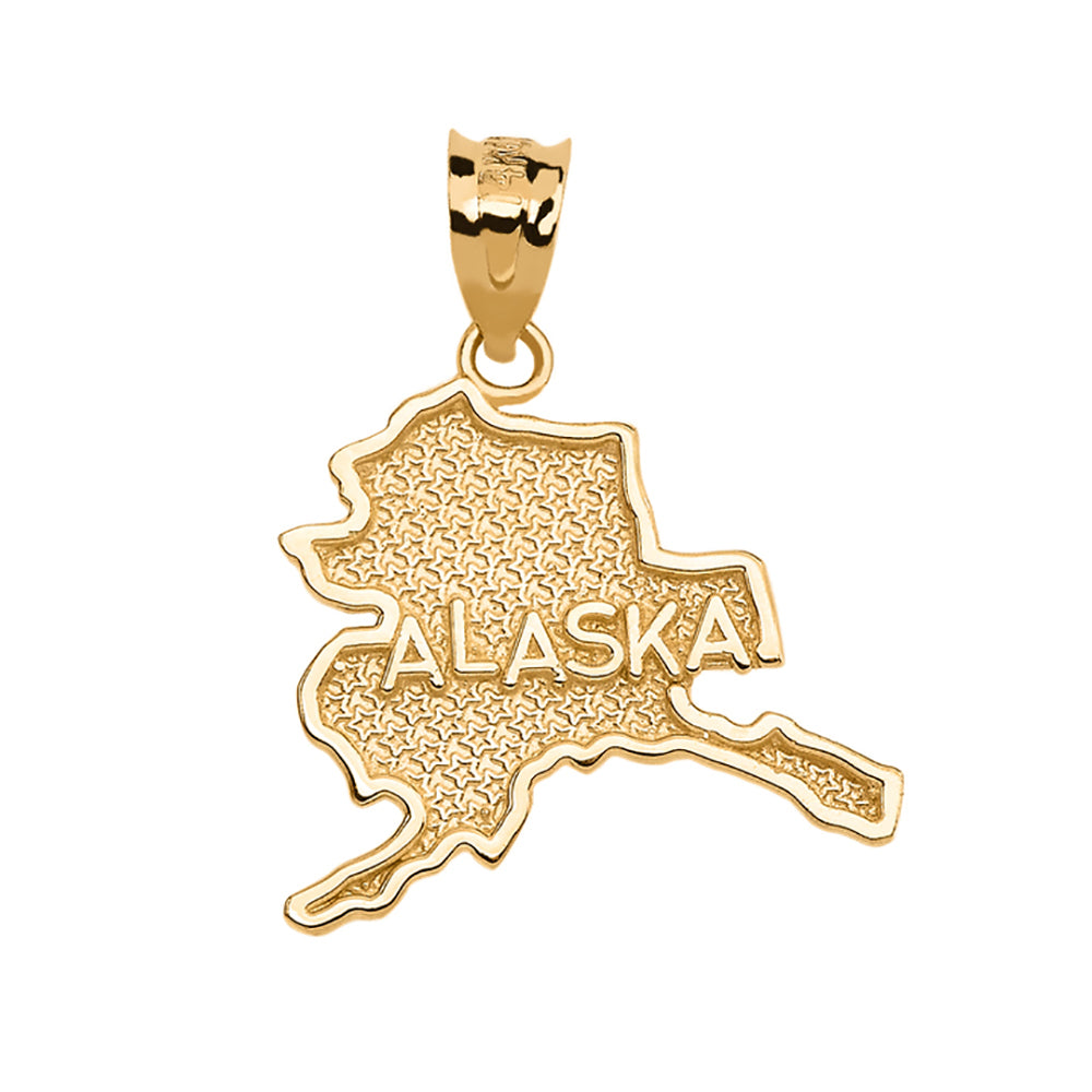 Gold Alaska State Map Pendant Necklace, view 4
