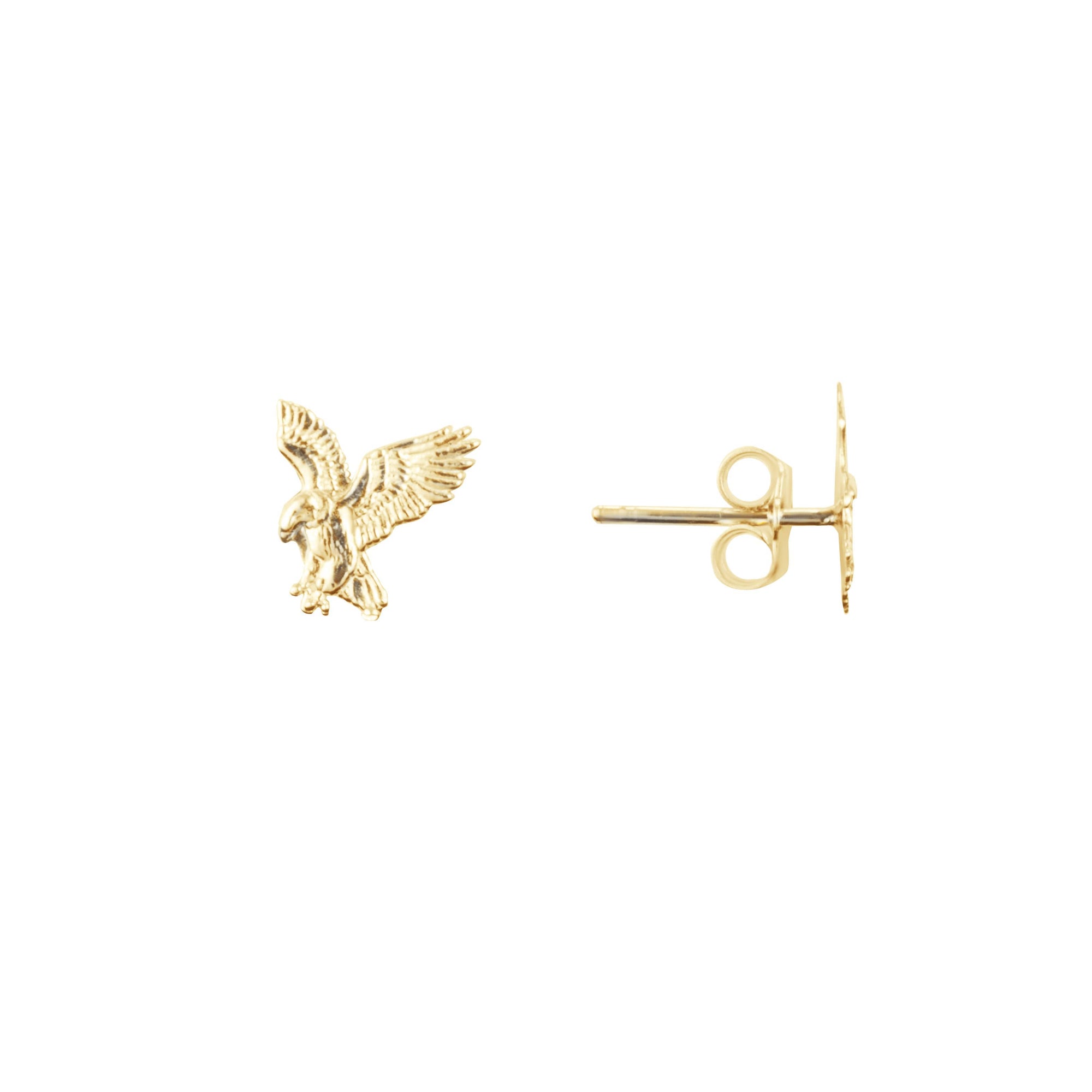 Gold American Eagle Stud Earrings