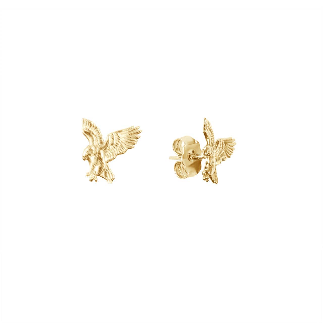Gold American Eagle Stud Earrings, view 4