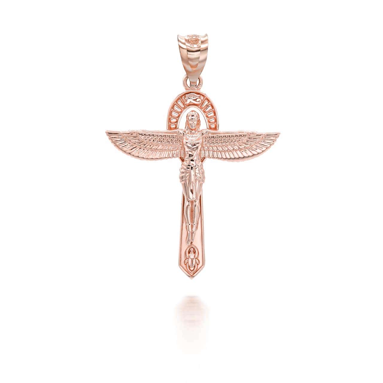 Gold Ancient Egyptian Goddess Isis Ankh Pendant Necklace, view 7