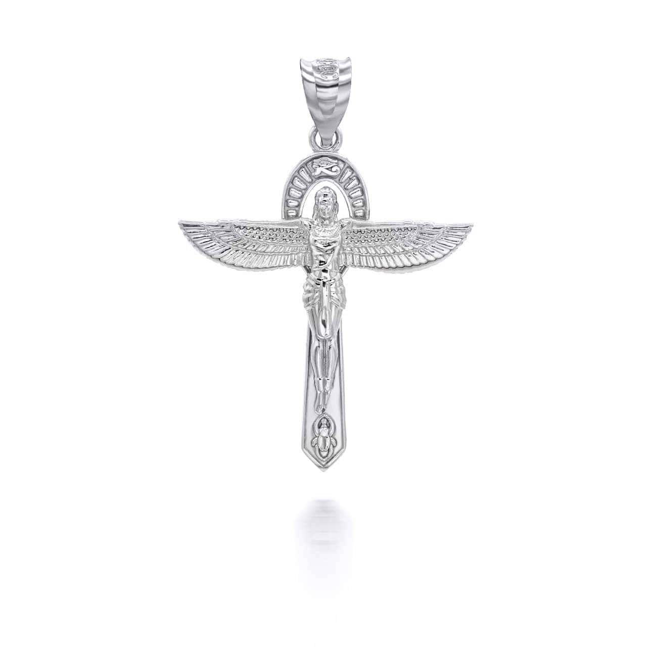 Gold Ancient Egyptian Goddess Isis Ankh Pendant Necklace, view 9