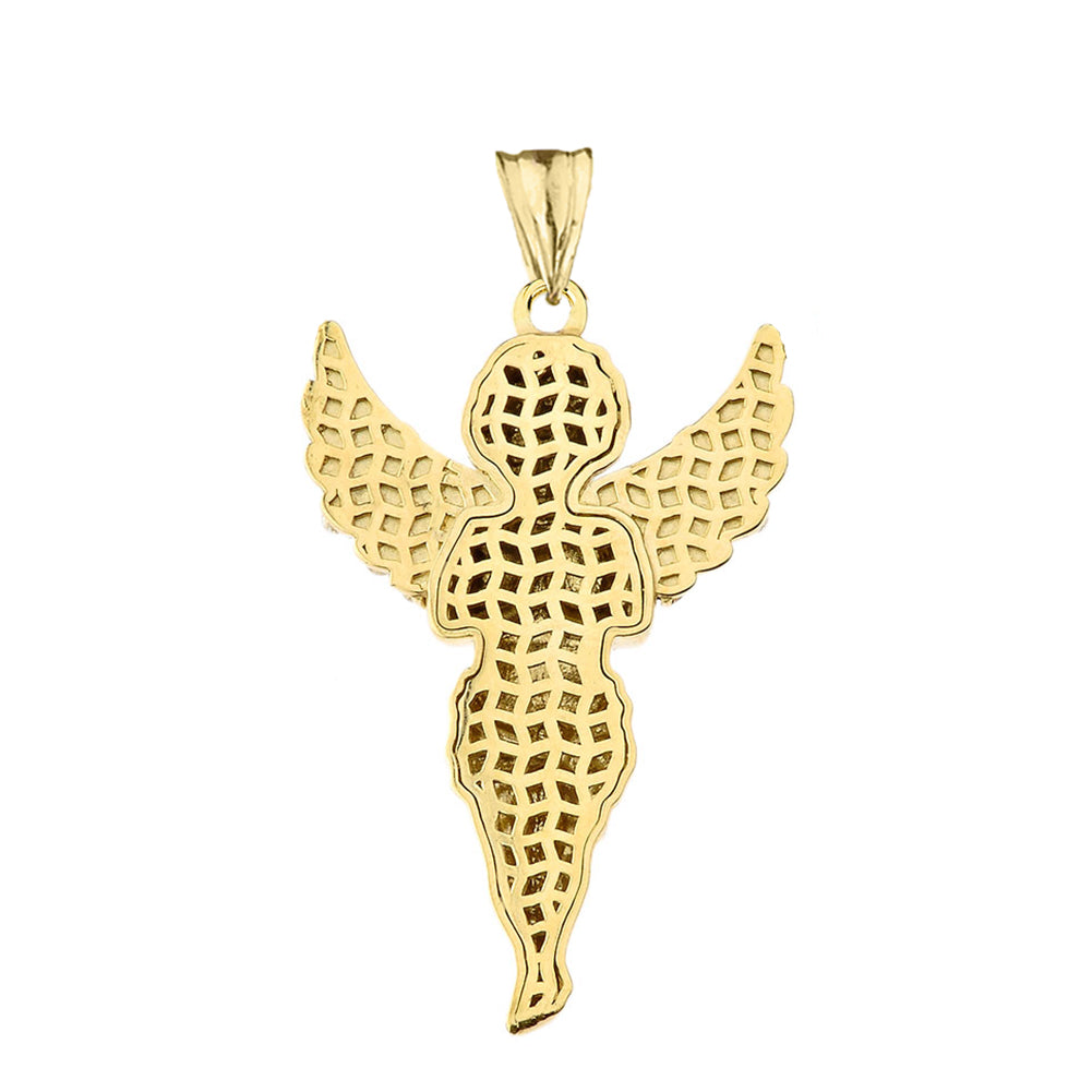 Gold Angel Diamond Pendant Necklace, view 5