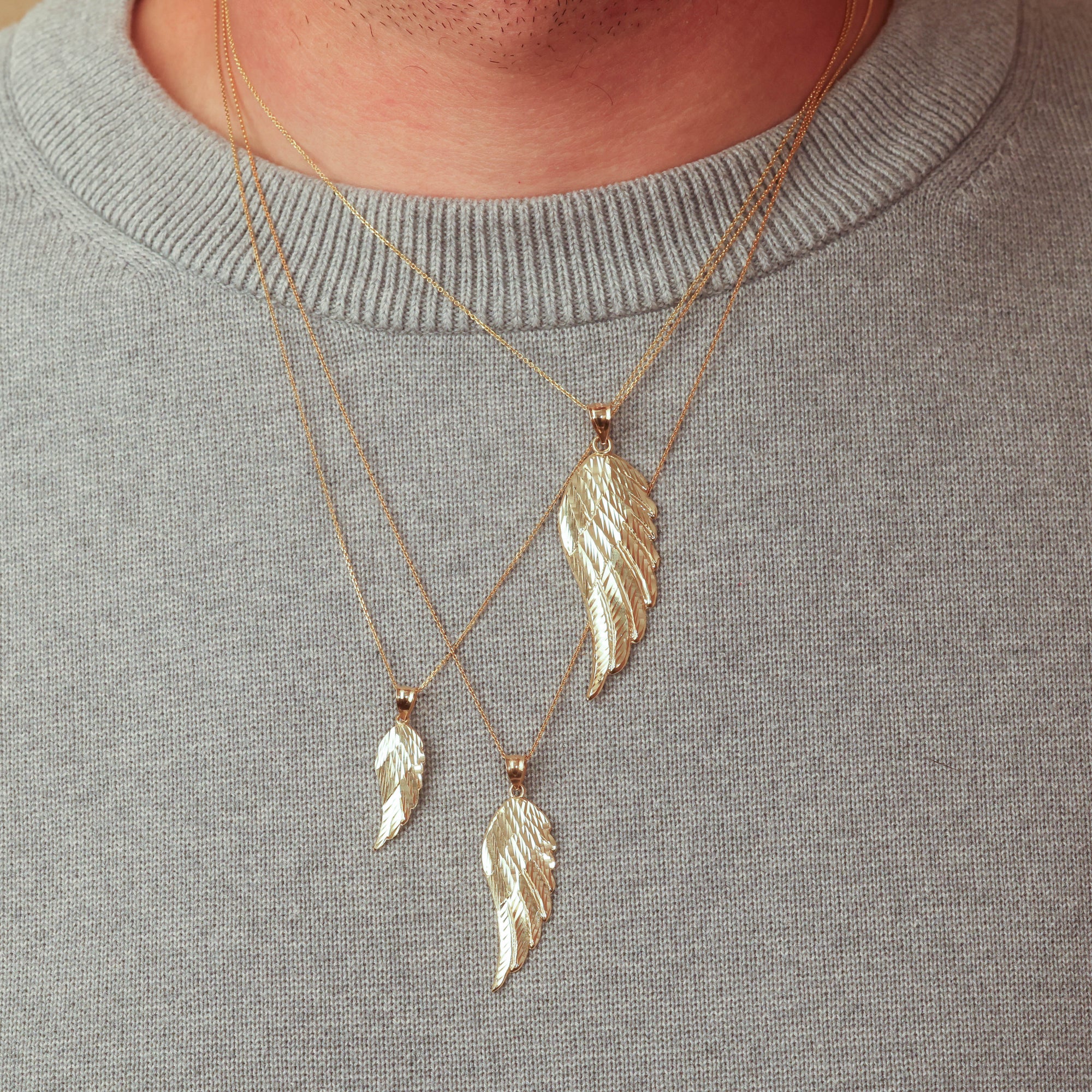 Gold Angel Wing Necklace (S/M/L), view 2