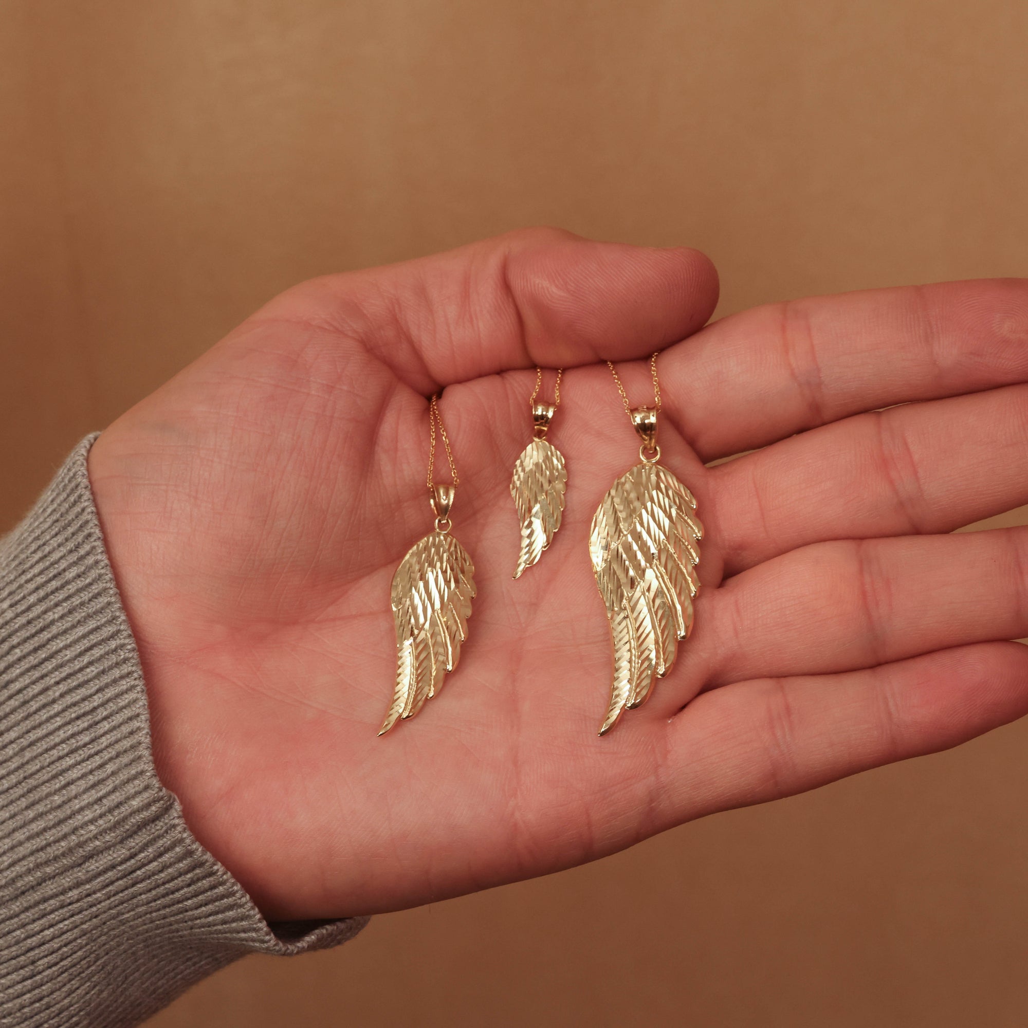 Gold Angel Wing Necklace (S/M/L), view 3