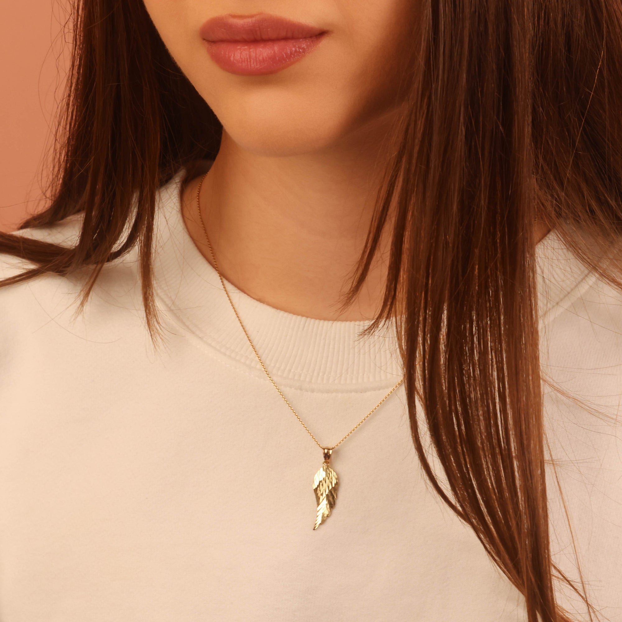 Gold Angel Wing Necklace (S/M/L), view 4