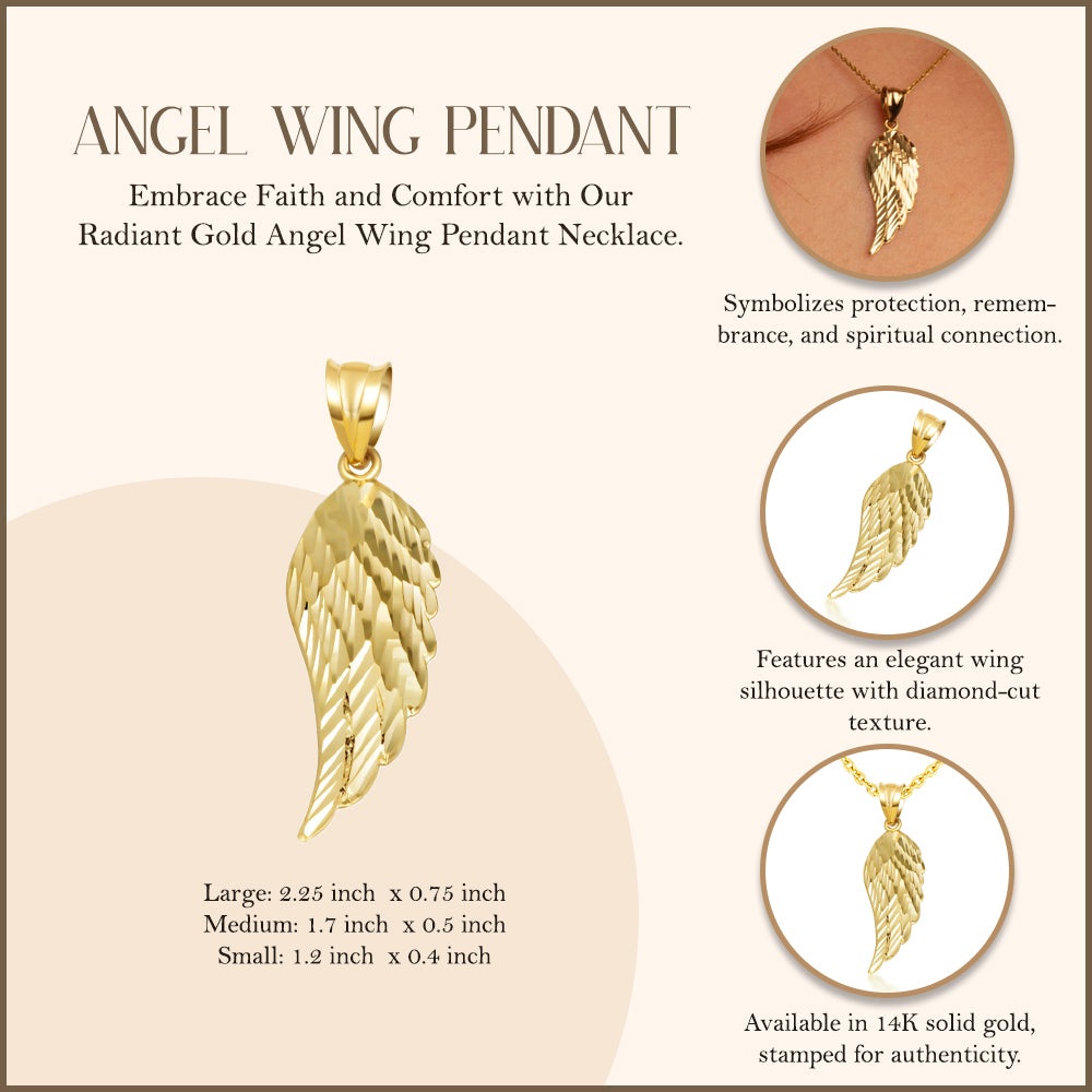 Gold Angel Wing Necklace (S/M/L), view 6