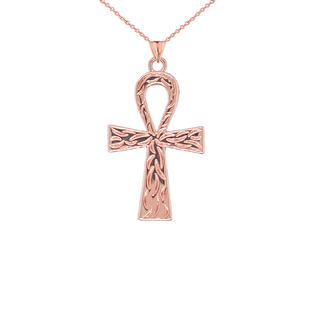 Gold Ankh Cross Charm Pendant Necklace (Large), view 4